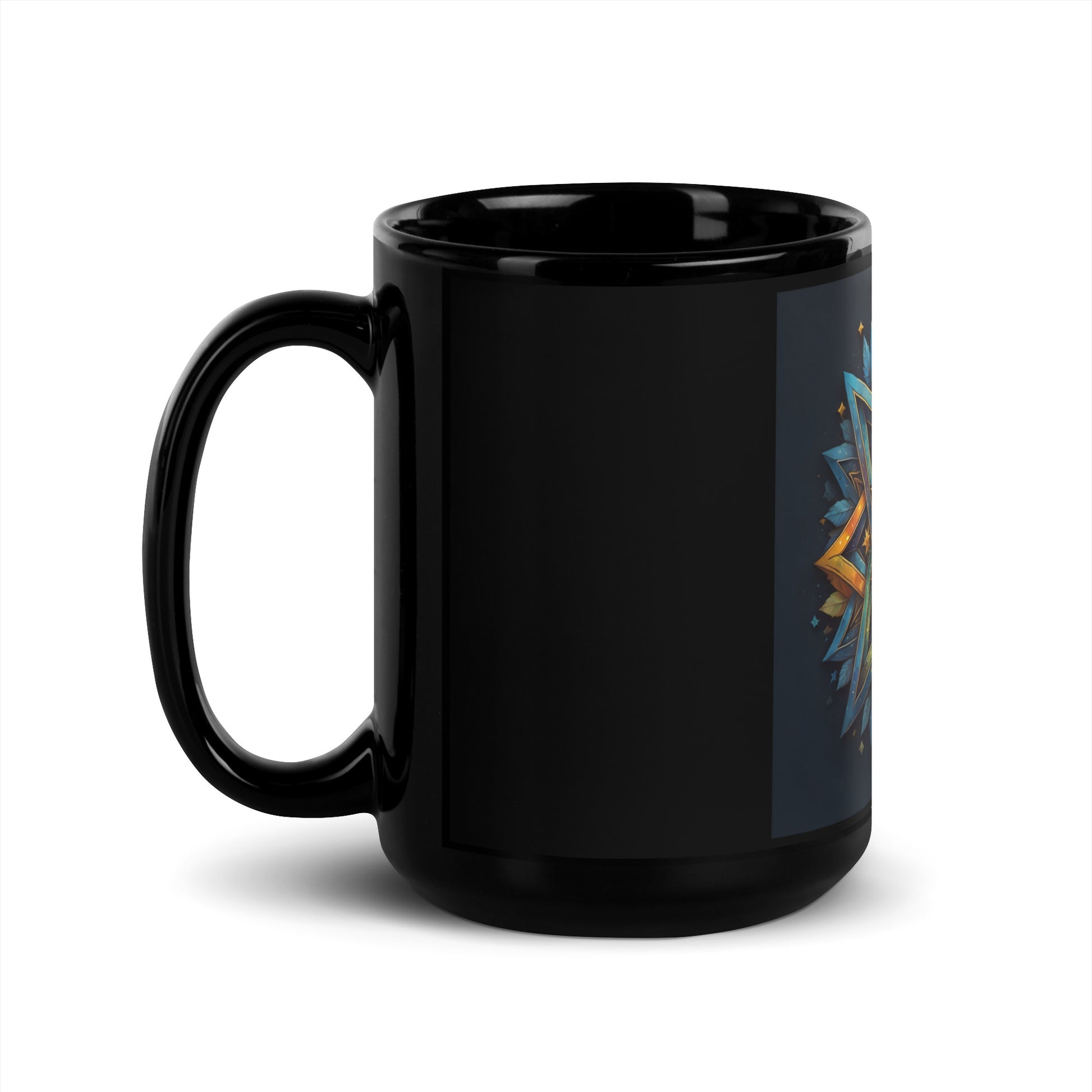 Vibrant Song | Star of David | Black Glossy Mug Jouparty