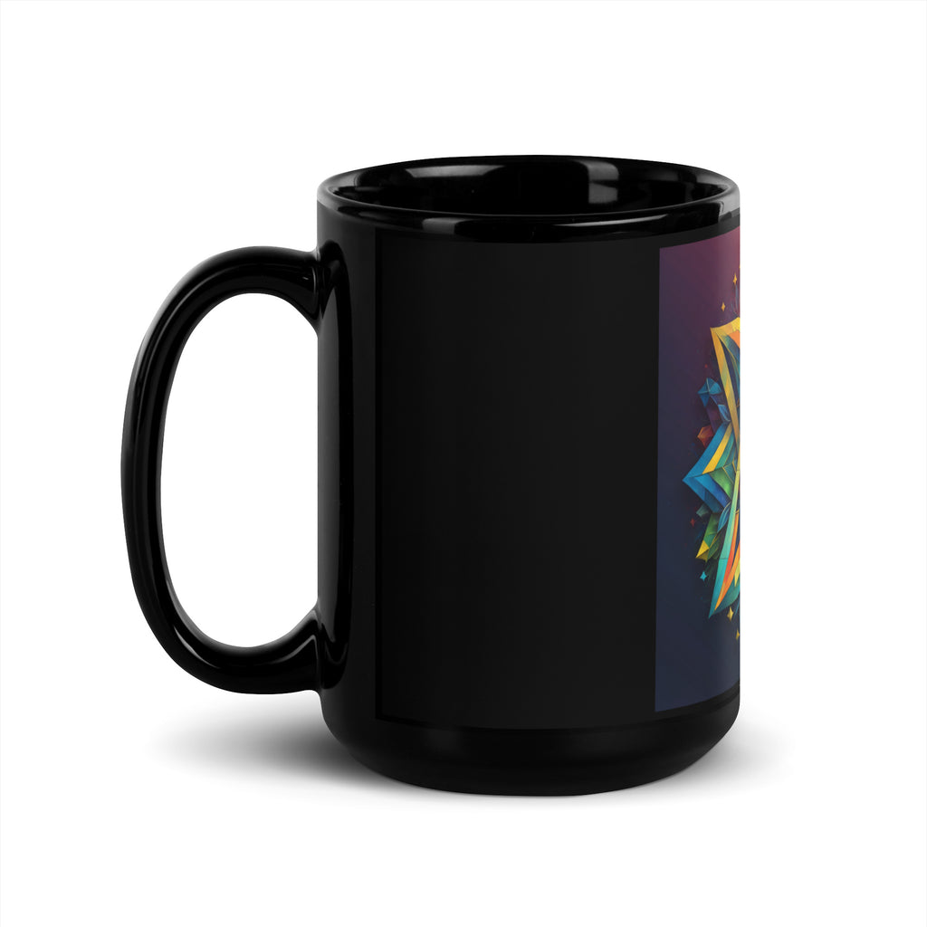 Vibrant Song | Star of David | Black Glossy Mug Jouparty