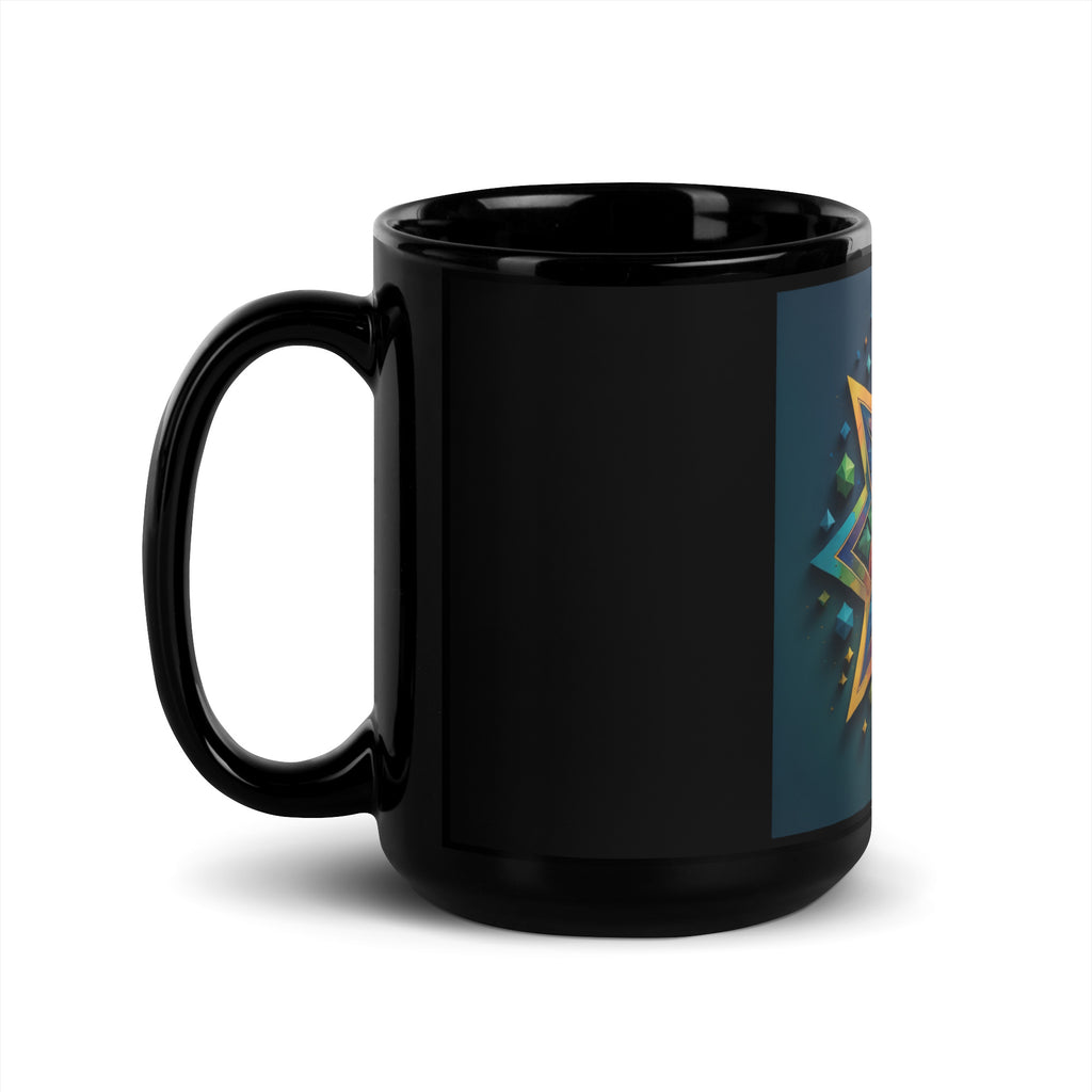 Vibrant Song | Star of David | Black Glossy Mug Jouparty