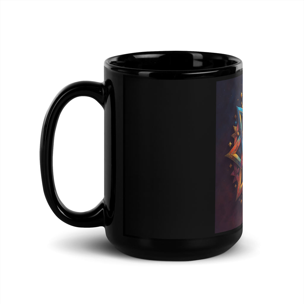 Vibrant Song | Star of David | Black Glossy Mug Jouparty