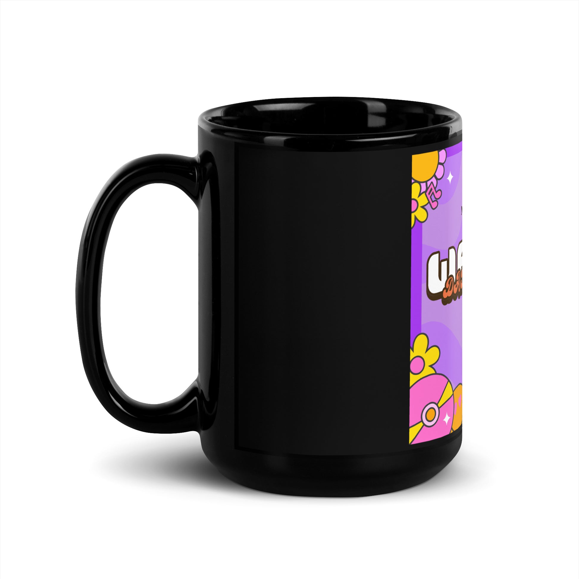 We Will Dance | Retro-Purple Style | Black Glossy Mug Jouparty