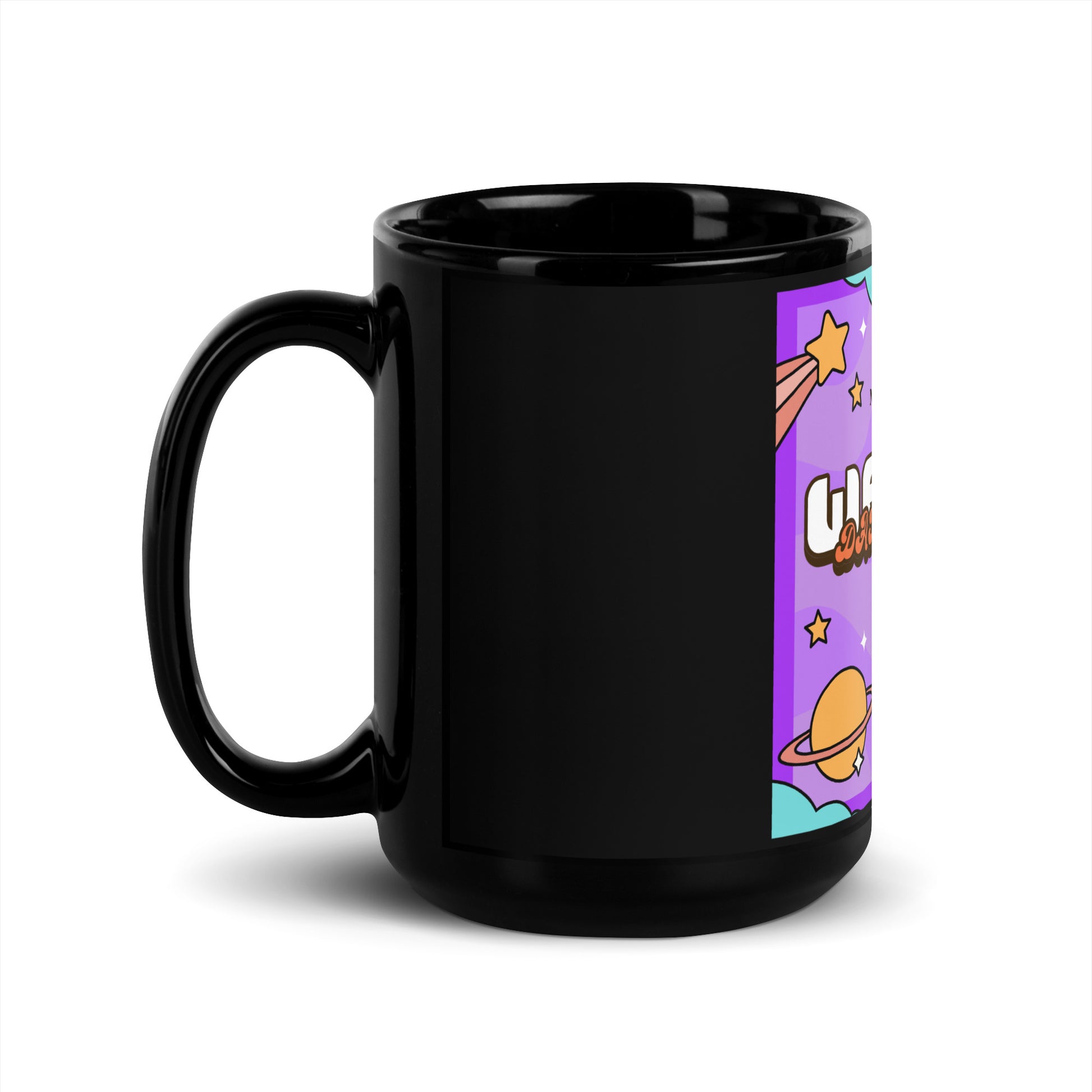We Will Dance | Retro-Purple Style | Black Glossy Mug Jouparty