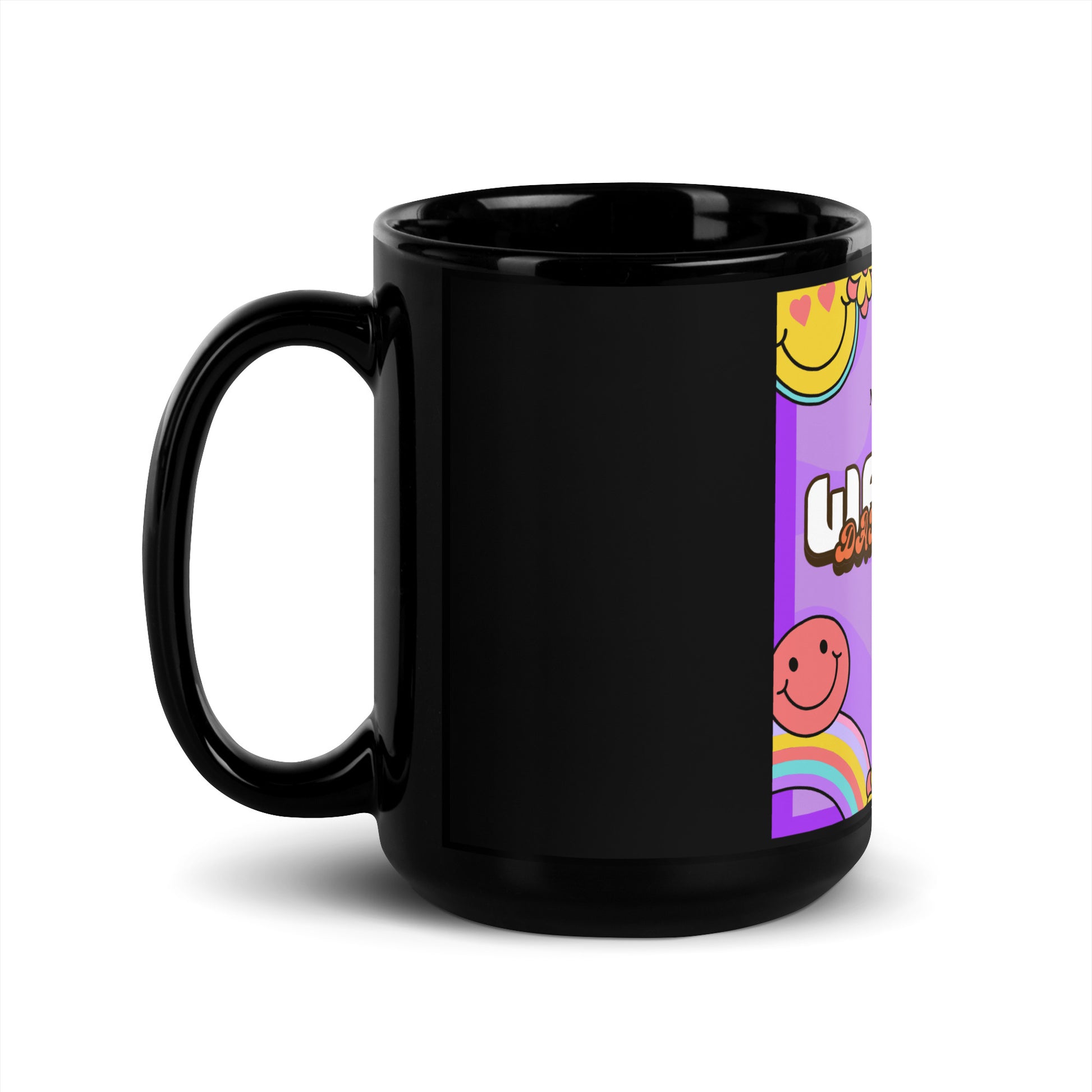 We Will Dance | Retro-Purple Style | Black Glossy Mug Jouparty