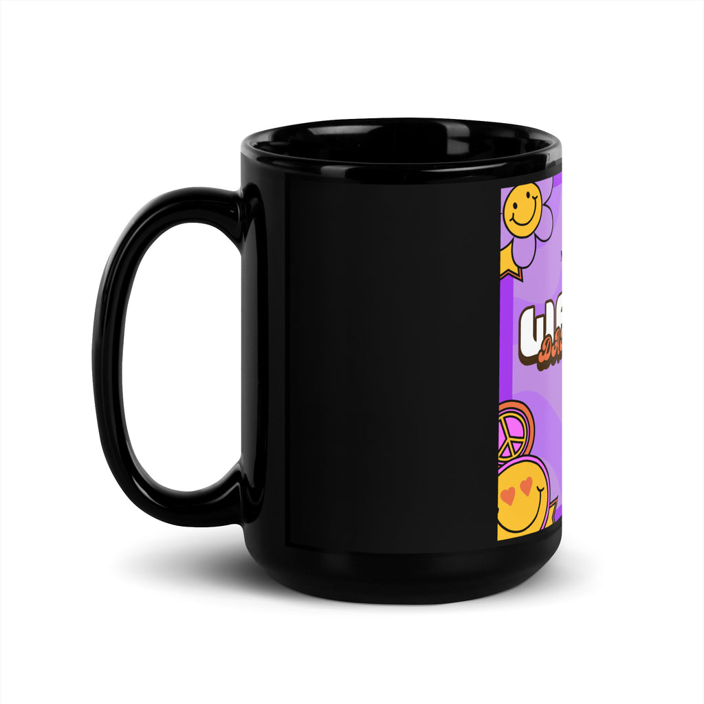We Will Dance | Retro-Purple Style | Black Glossy Mug Jouparty