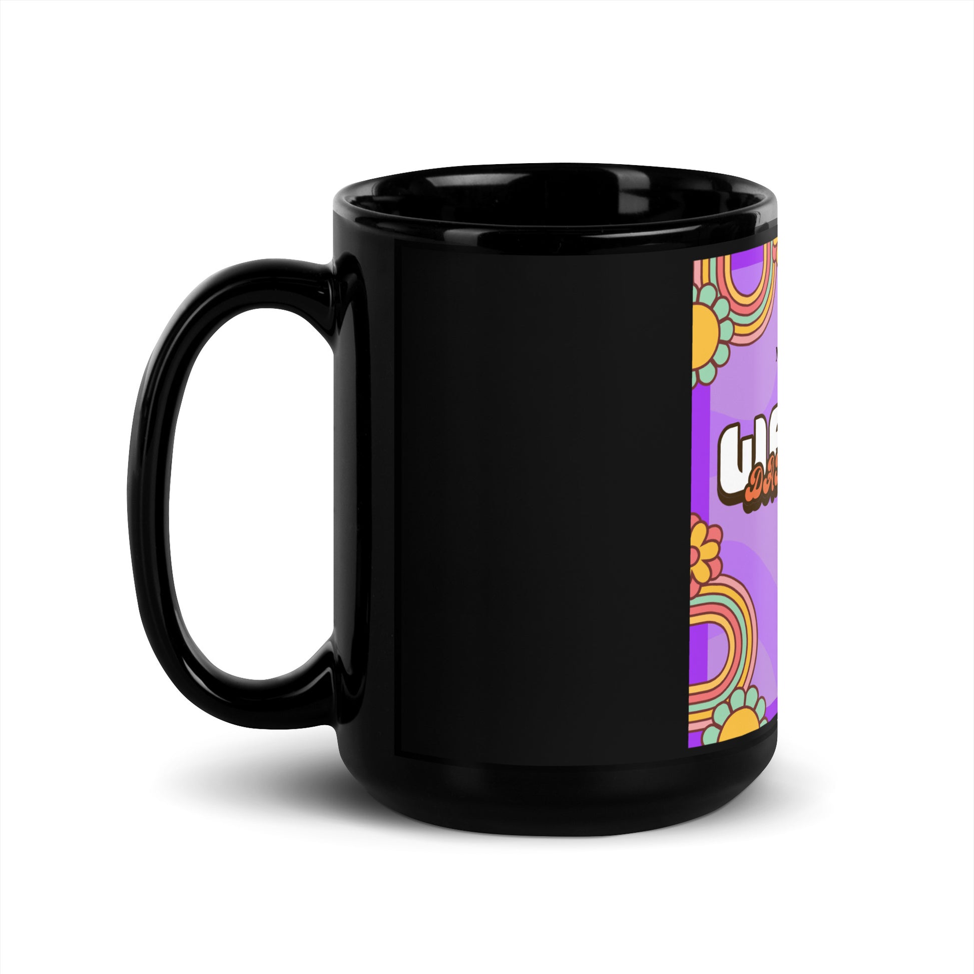 We Will Dance | Retro-Purple Style | Black Glossy Mug Jouparty