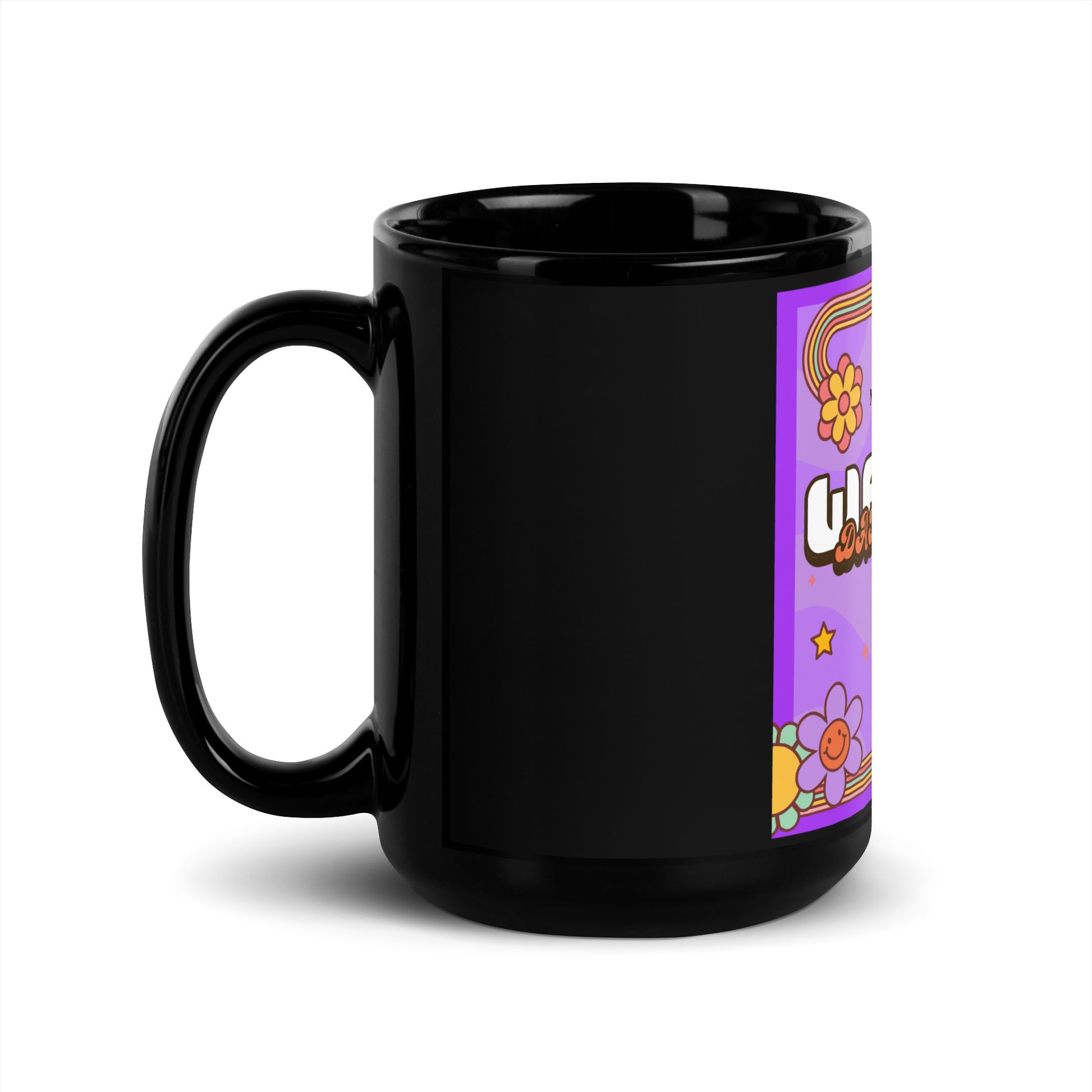 We Will Dance | Retro-Purple Style | Black Glossy Mug Jouparty