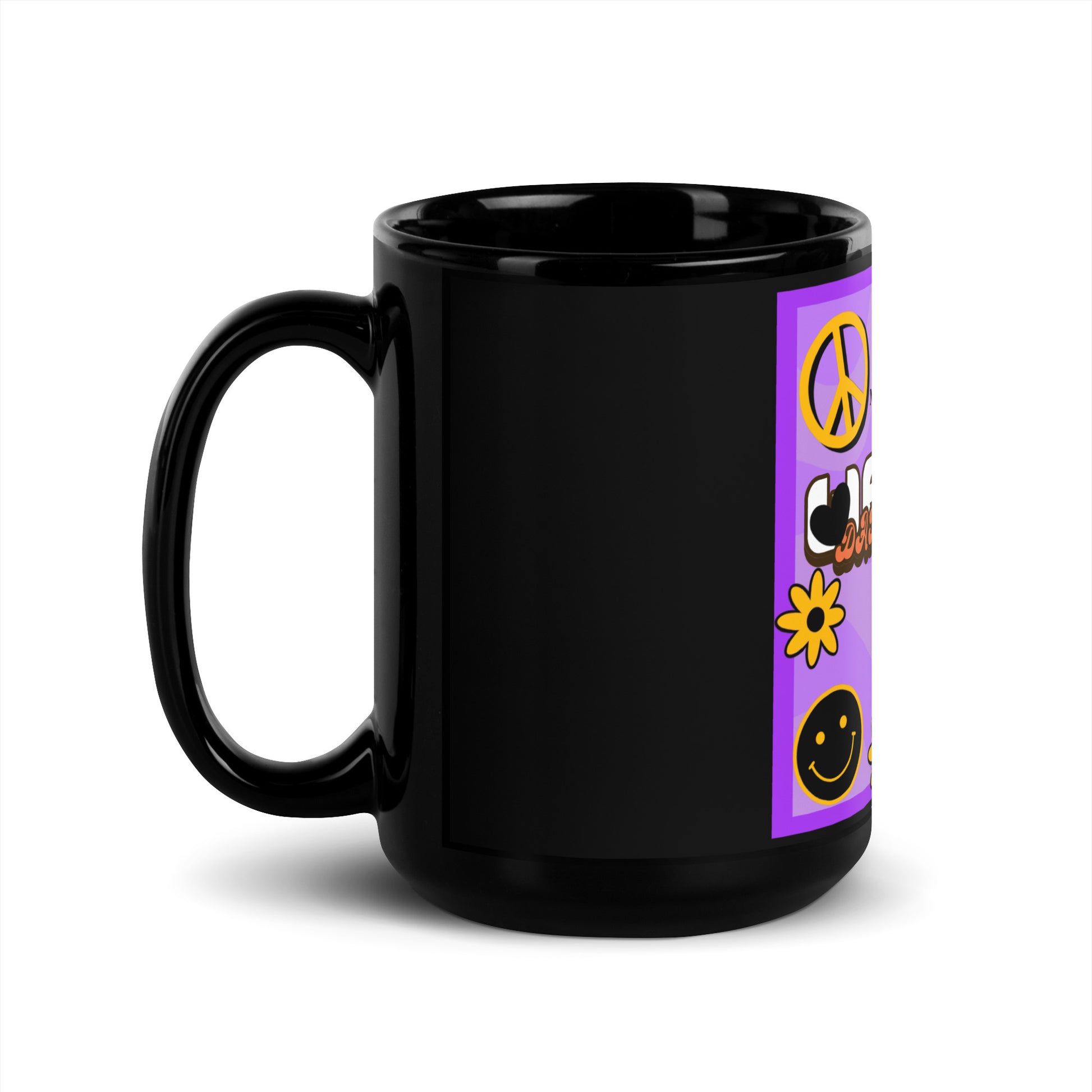 We Will Dance | Retro-Purple Style | Black Glossy Mug Jouparty