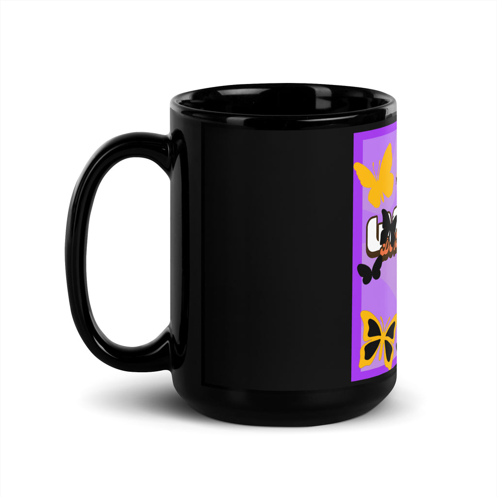We Will Dance | Retro-Purple Style | Black Glossy Mug Jouparty