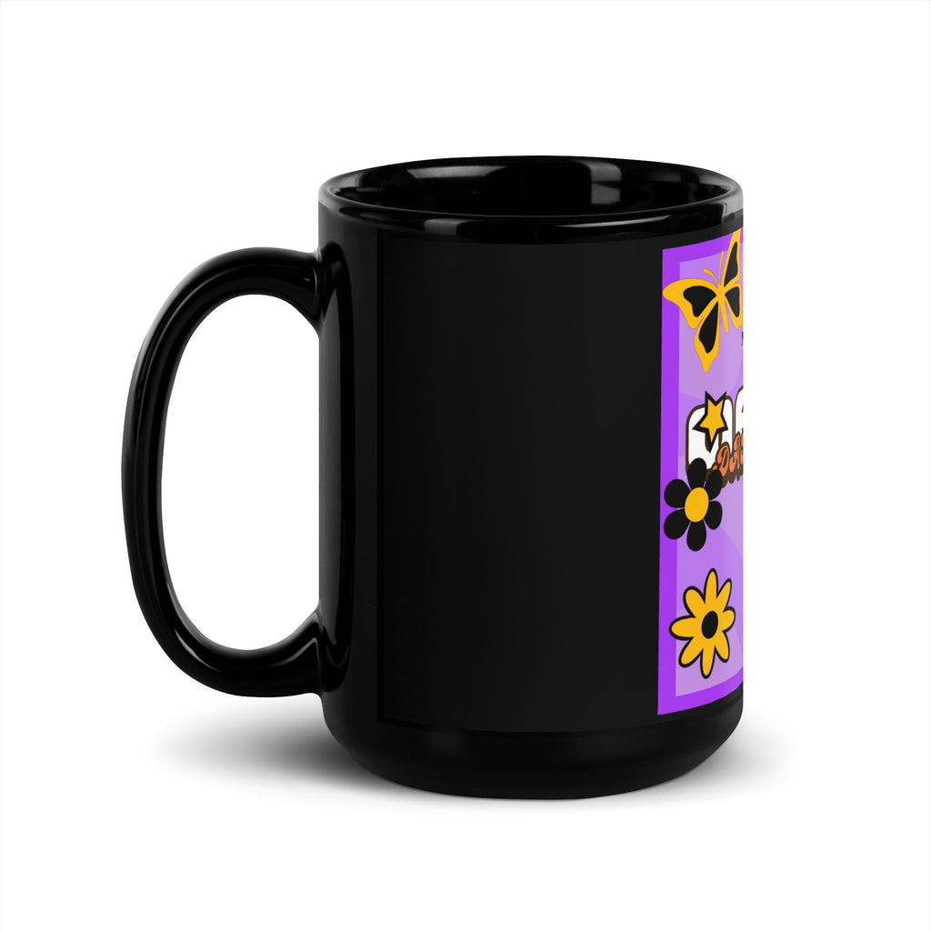 We Will Dance | Retro-Purple Style | Black Glossy Mug Jouparty