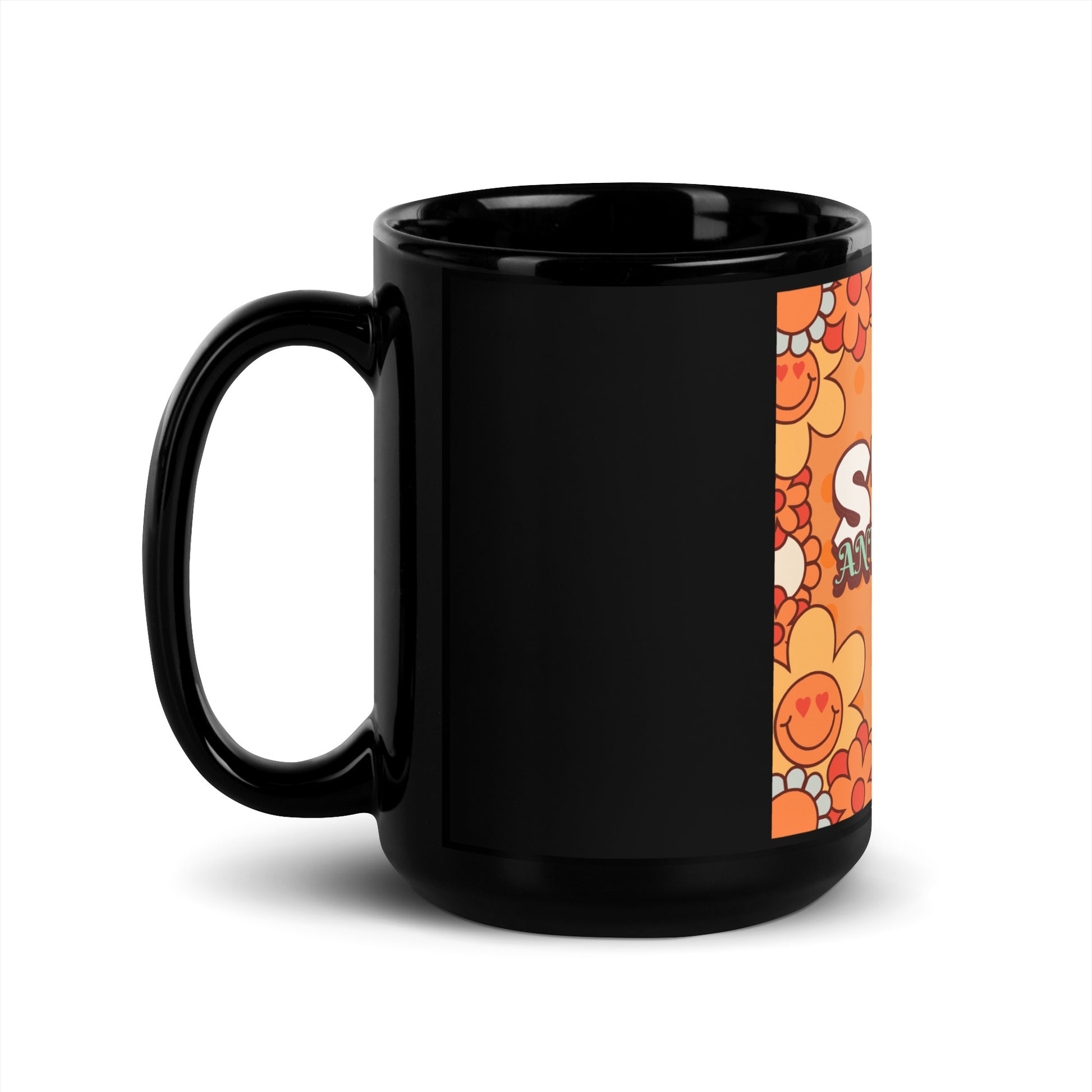 Antisemitism | Retro-Orange Style | Black Glossy Mug Jouparty