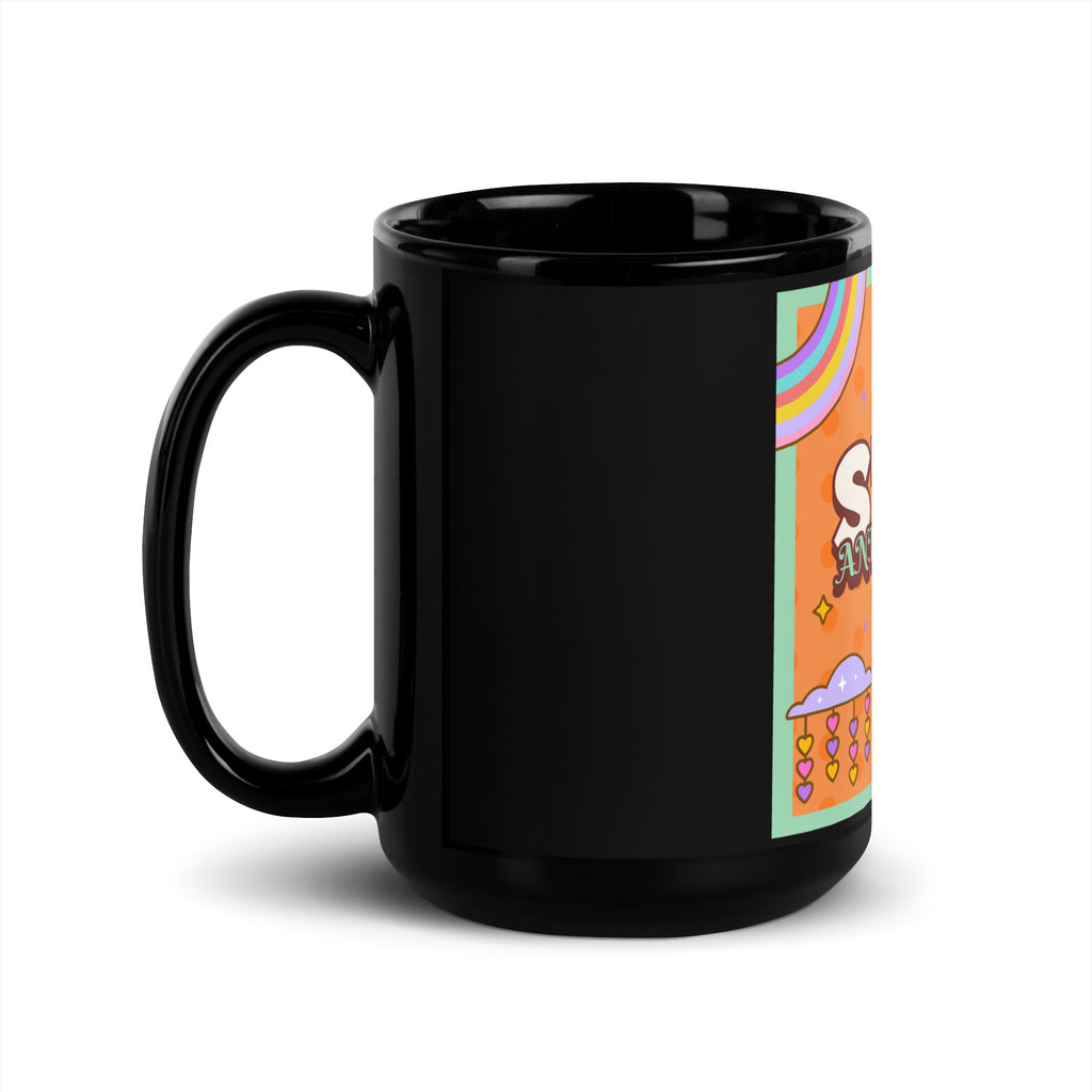 Antisemitism | Retro-Orange Style | Black Glossy Mug Jouparty