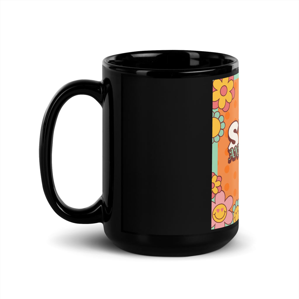 Antisemitism | Retro-Orange Style | Black Glossy Mug Jouparty
