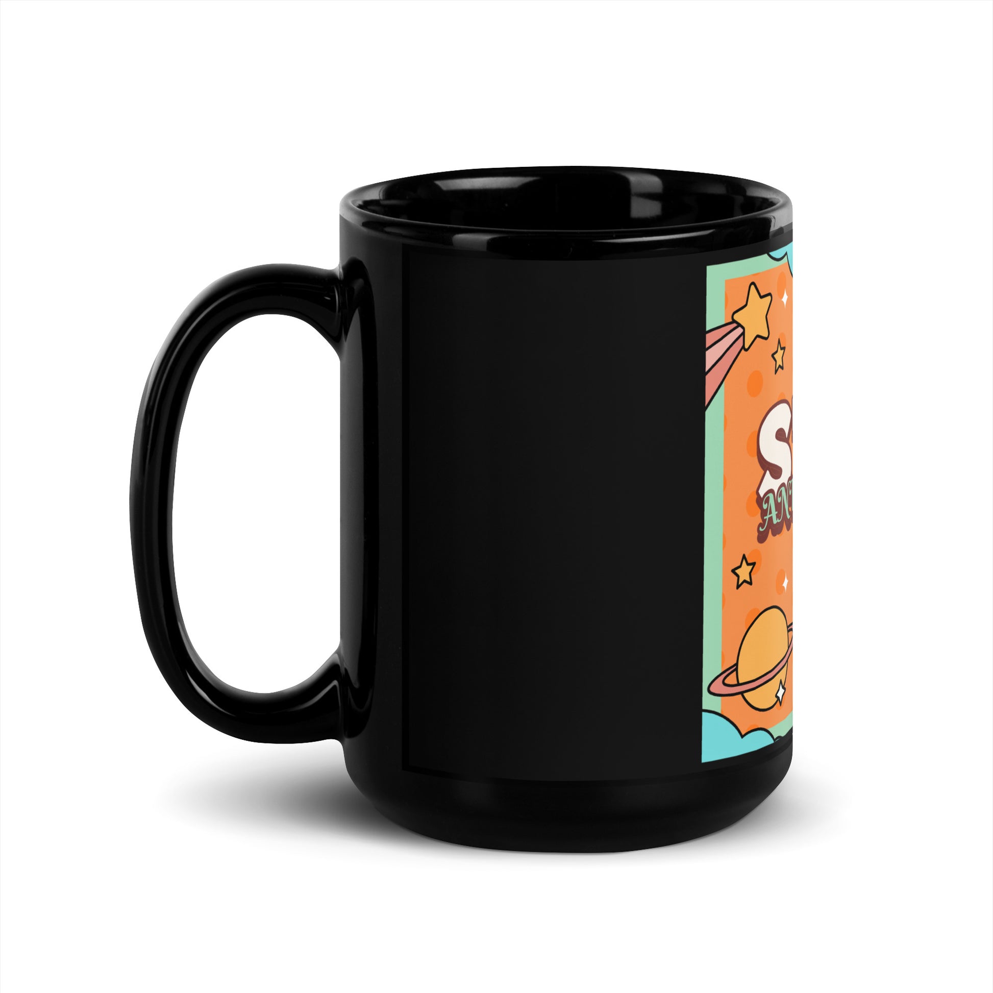 Antisemitism | Retro-Orange Style | Black Glossy Mug Jouparty
