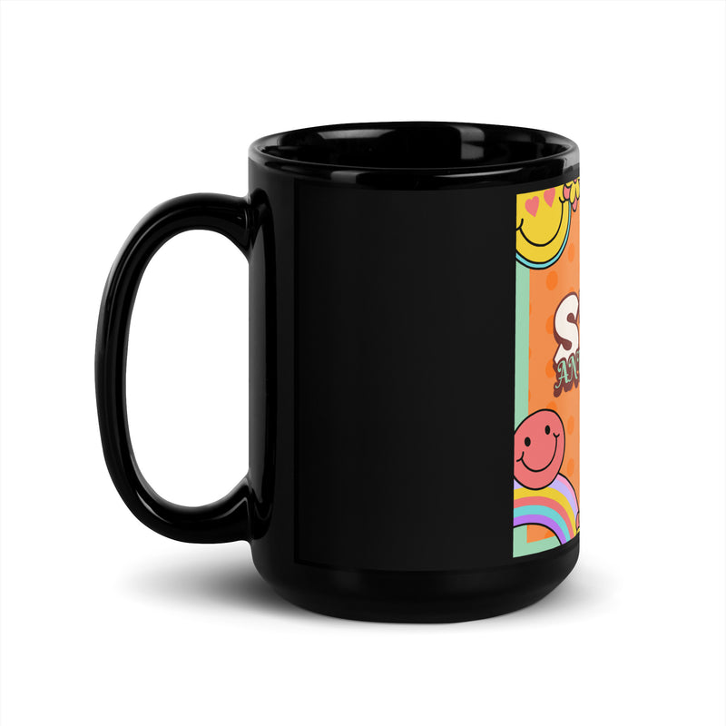Antisemitism | Retro-Orange Style | Black Glossy Mug