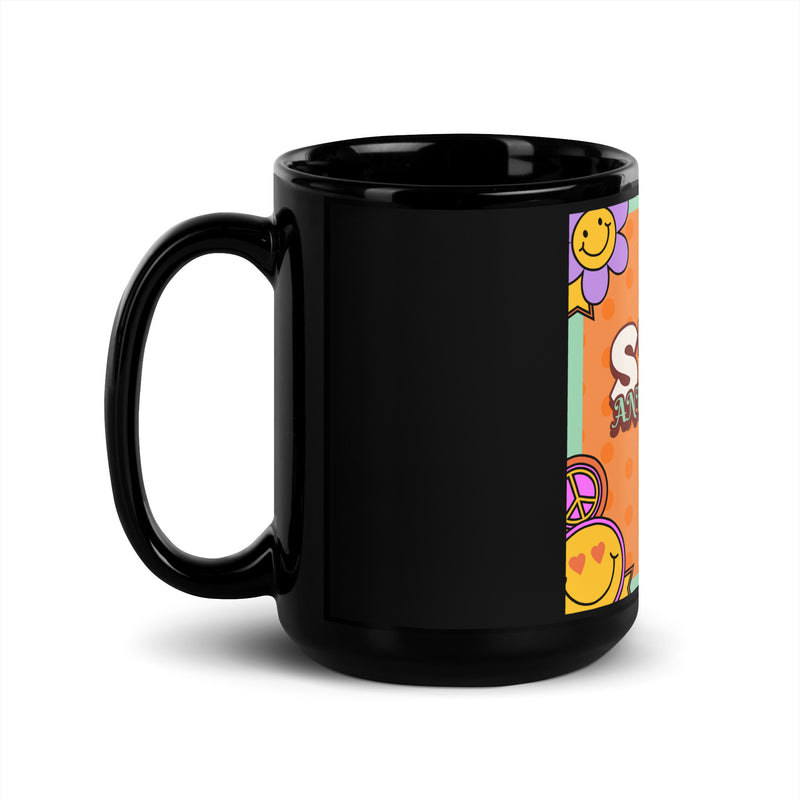 Antisemitism | Retro-Orange Style | Black Glossy Mug