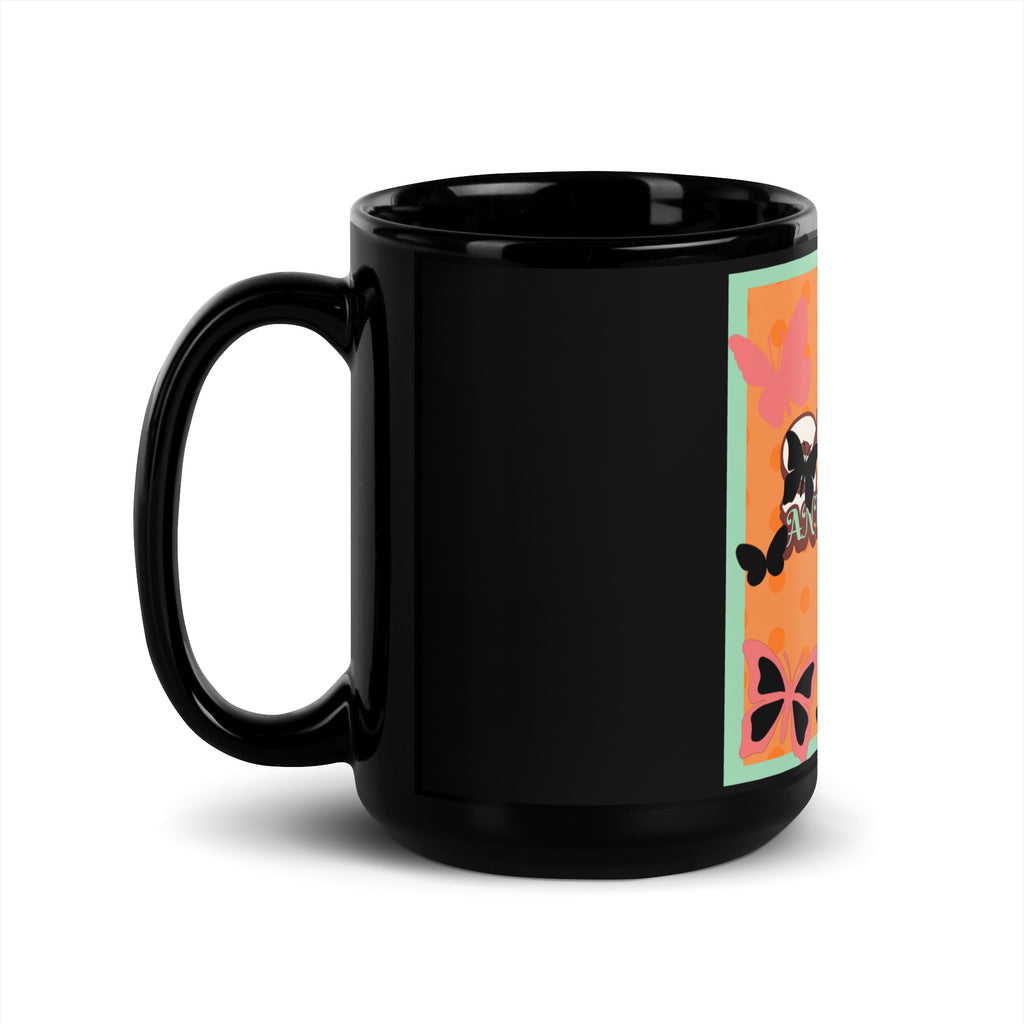 Antisemitism | Retro-Orange Style | Black Glossy Mug