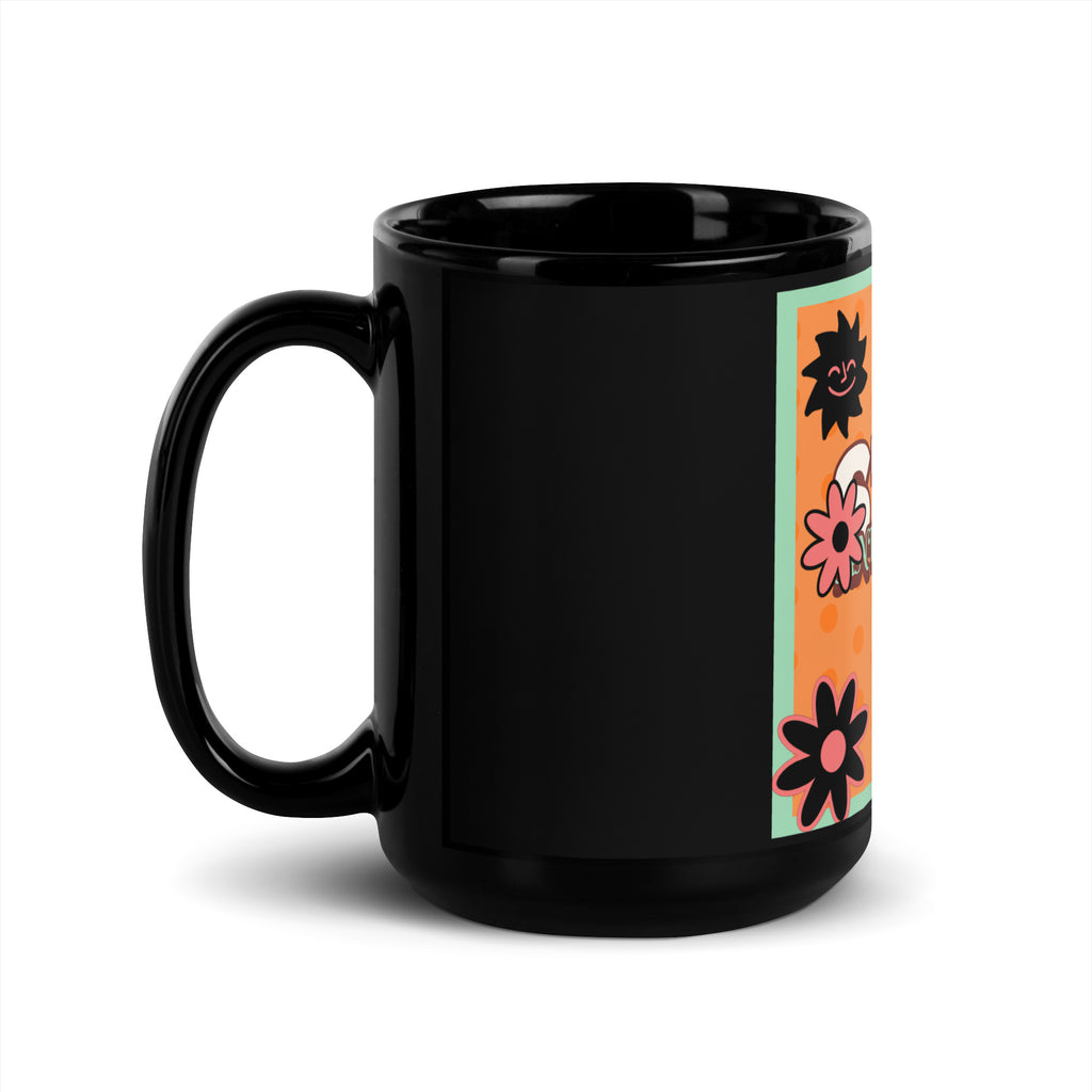 Antisemitism | Retro-Orange Style | Black Glossy Mug Jouparty