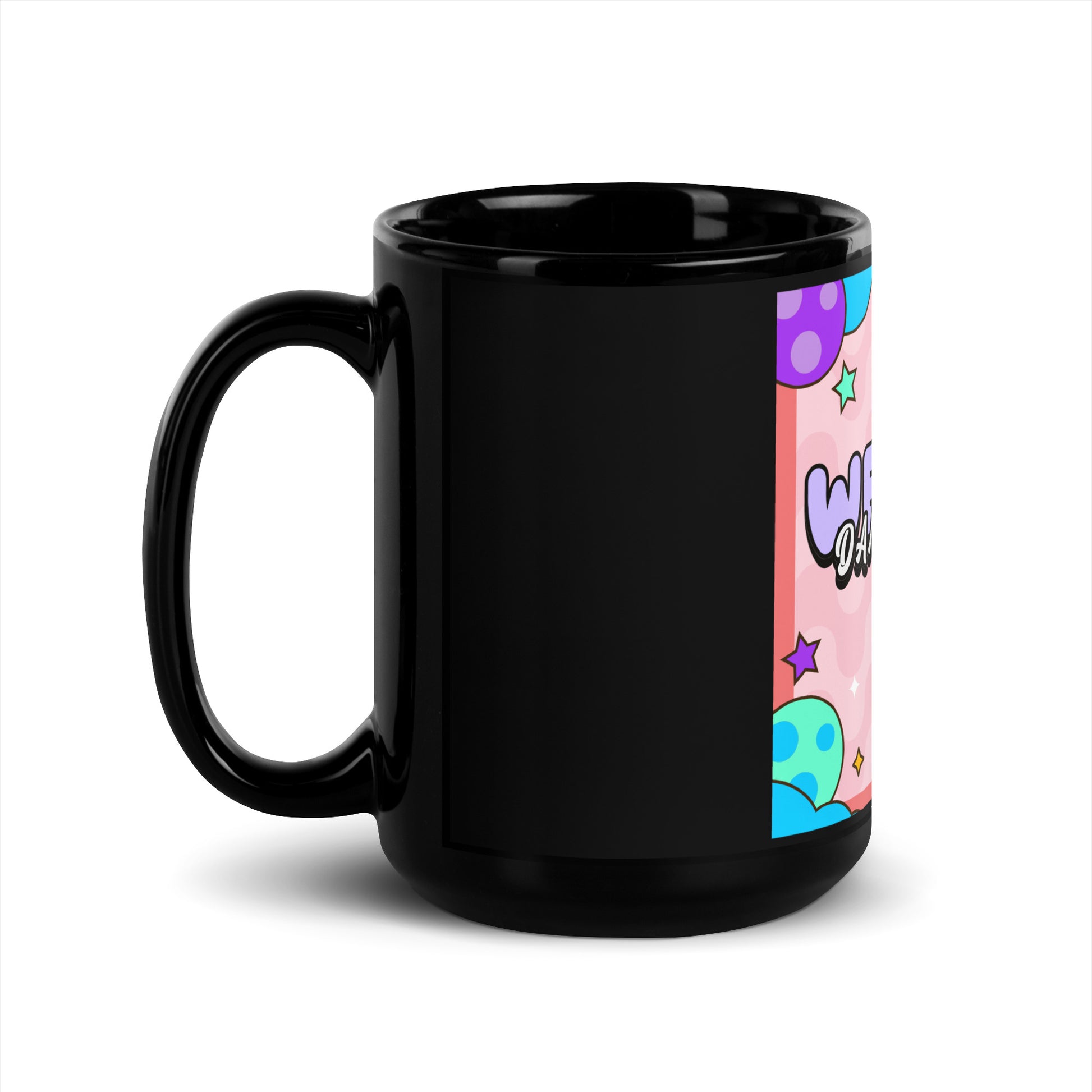 We Will Dance | Retro-Pink Style | Black Glossy Mug Jouparty