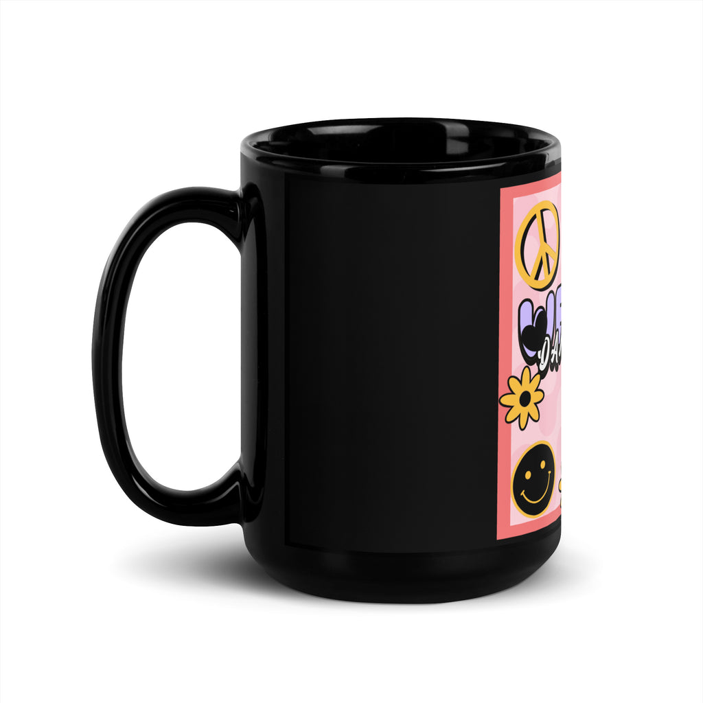 We Will Dance | Retro-Pink Style | Black Glossy Mug Jouparty
