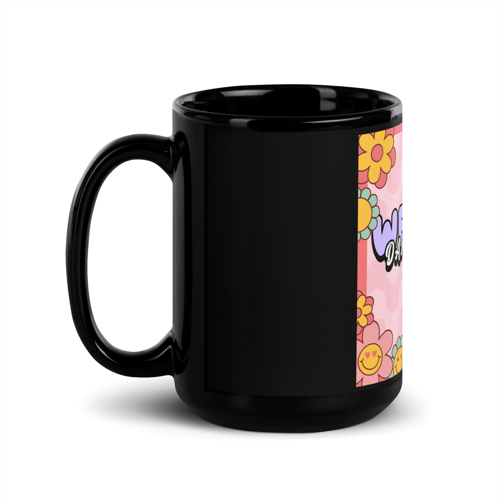 We Will Dance | Retro-Pink Style | Black Glossy Mug Jouparty