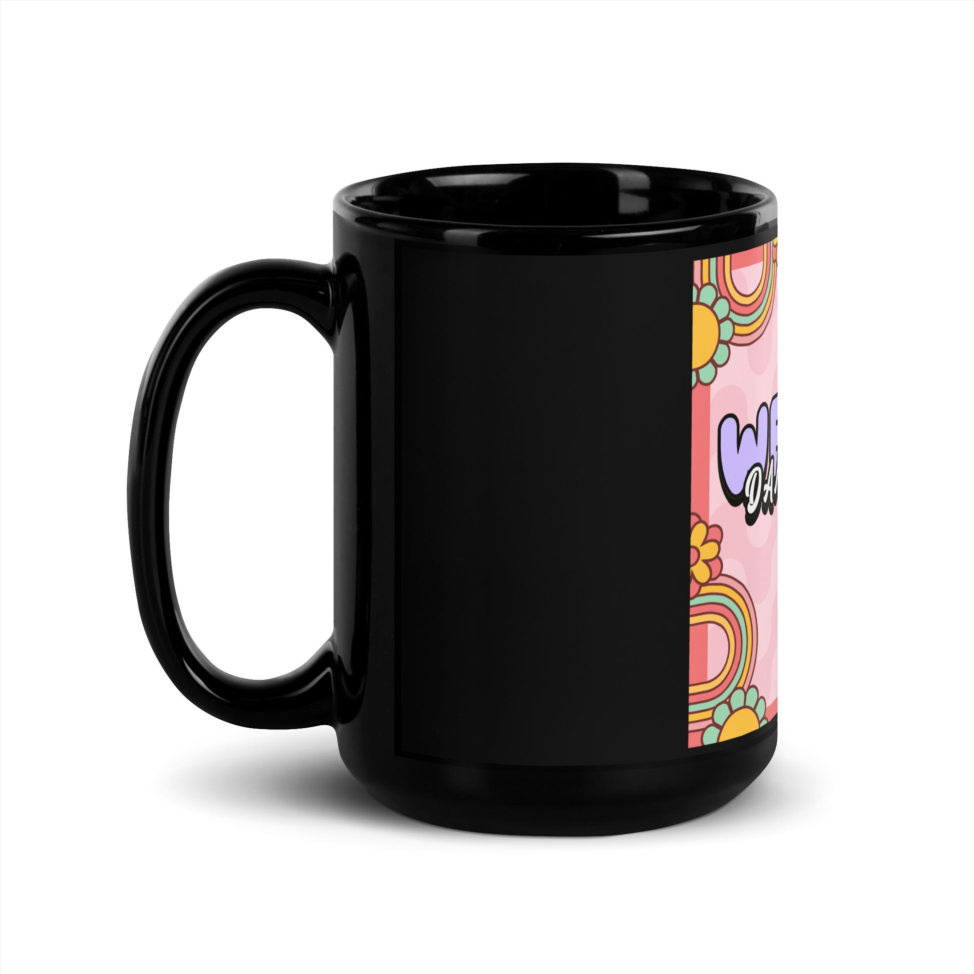 We Will Dance | Retro-Pink Style | Black Glossy Mug Jouparty