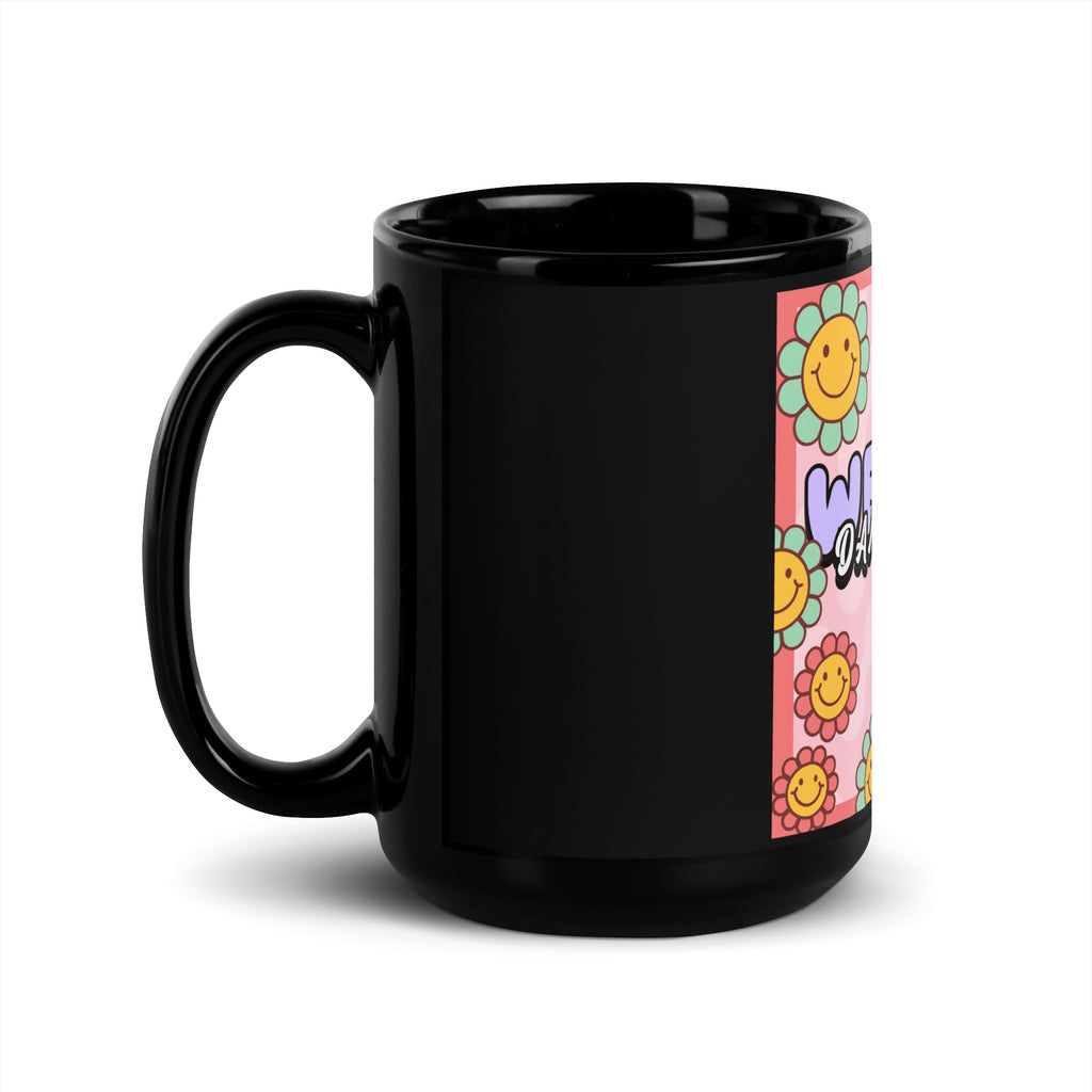We Will Dance | Retro-Pink Style | Black Glossy Mug Jouparty