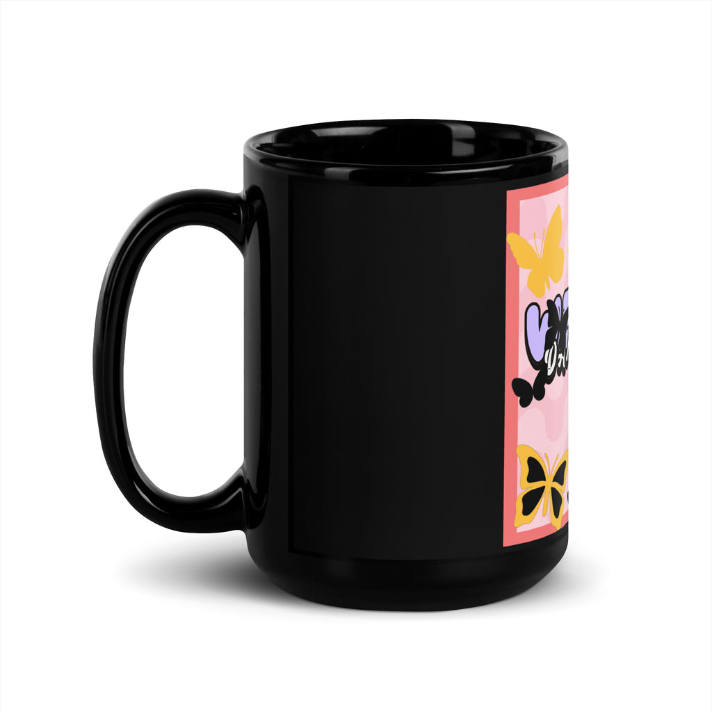 We Will Dance | Retro-Pink Style | Black Glossy Mug