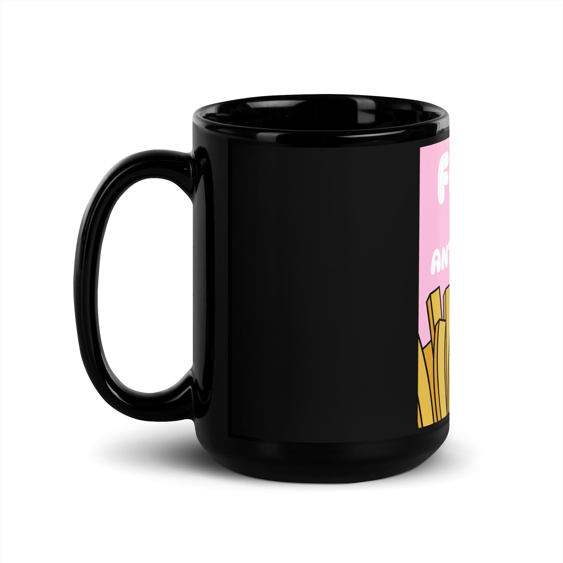 Fries Over Antisemites | Black Glossy Mug