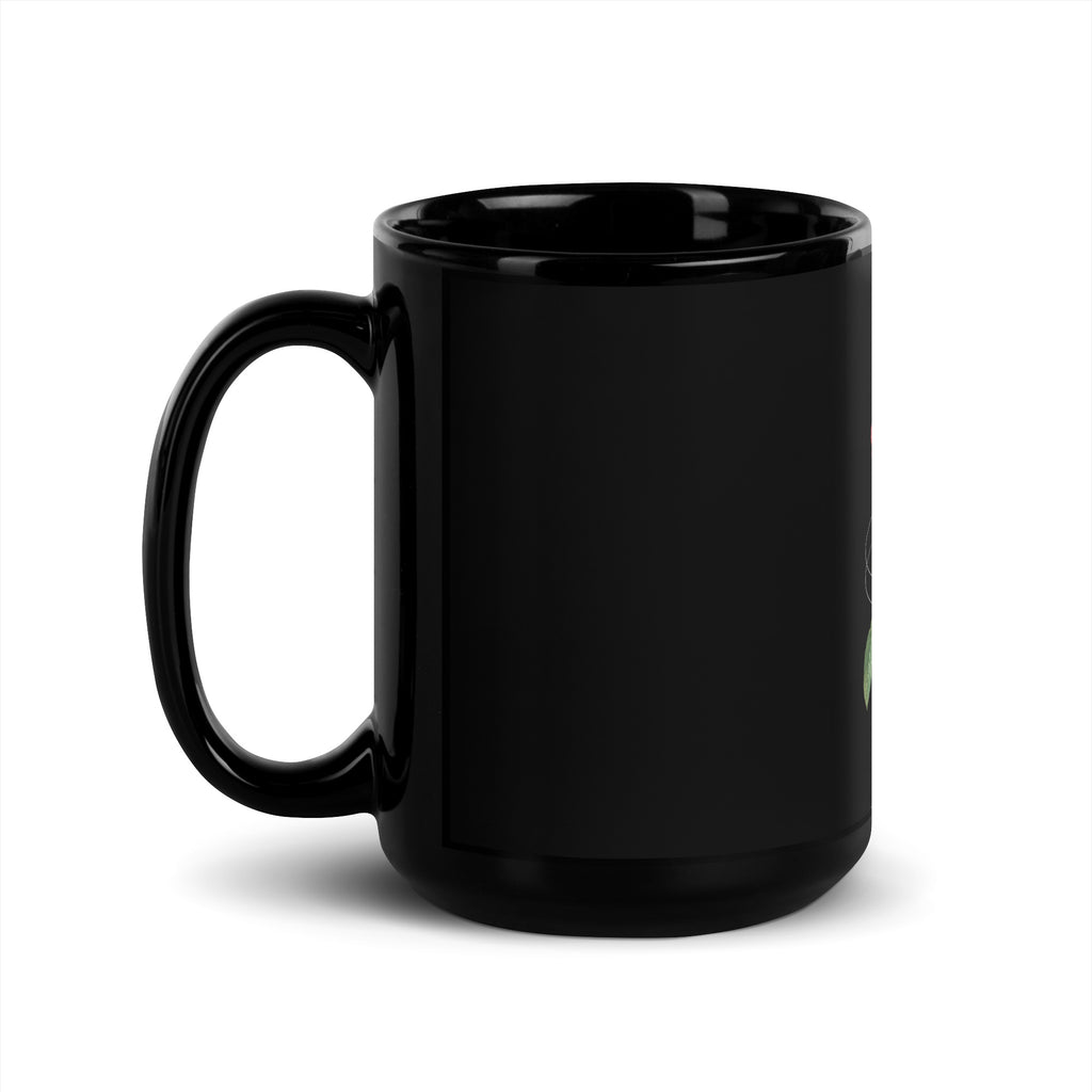Stop Antisemitism | Plants & Flowers Edition | Black Glossy Mug