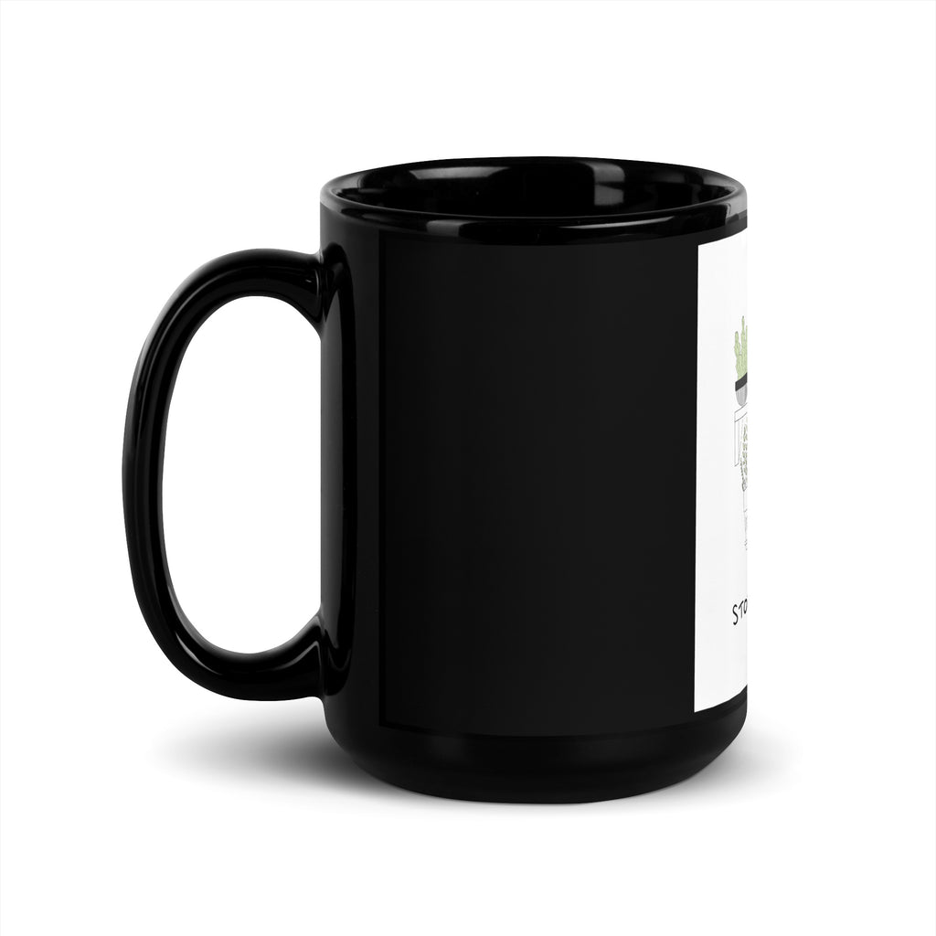 Stop Antisemitism | Plants & Flowers Edition | Black Glossy Mug