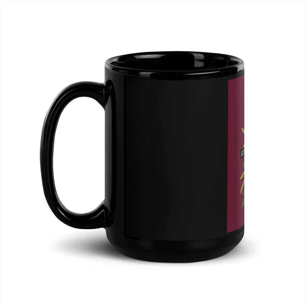 Stop Antisemitism | Plants & Flowers Edition | Black Glossy Mug