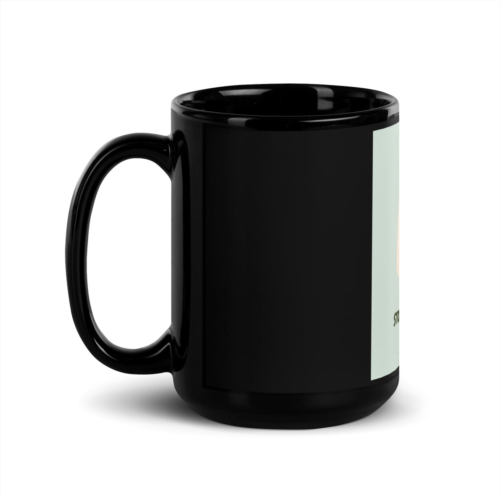 Stop Antisemitism | Plants & Flowers Edition | Black Glossy Mug