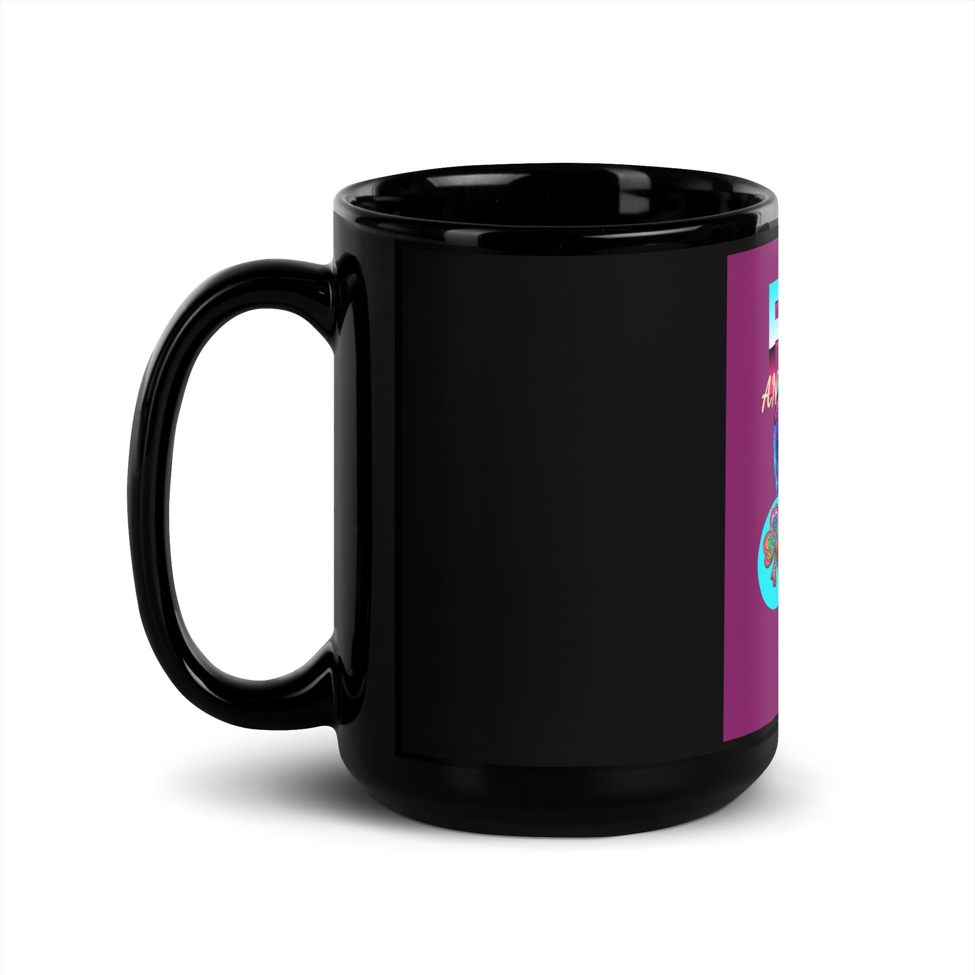 Retro Neon Animal | Fight Antisemitism | Black Glossy Mug