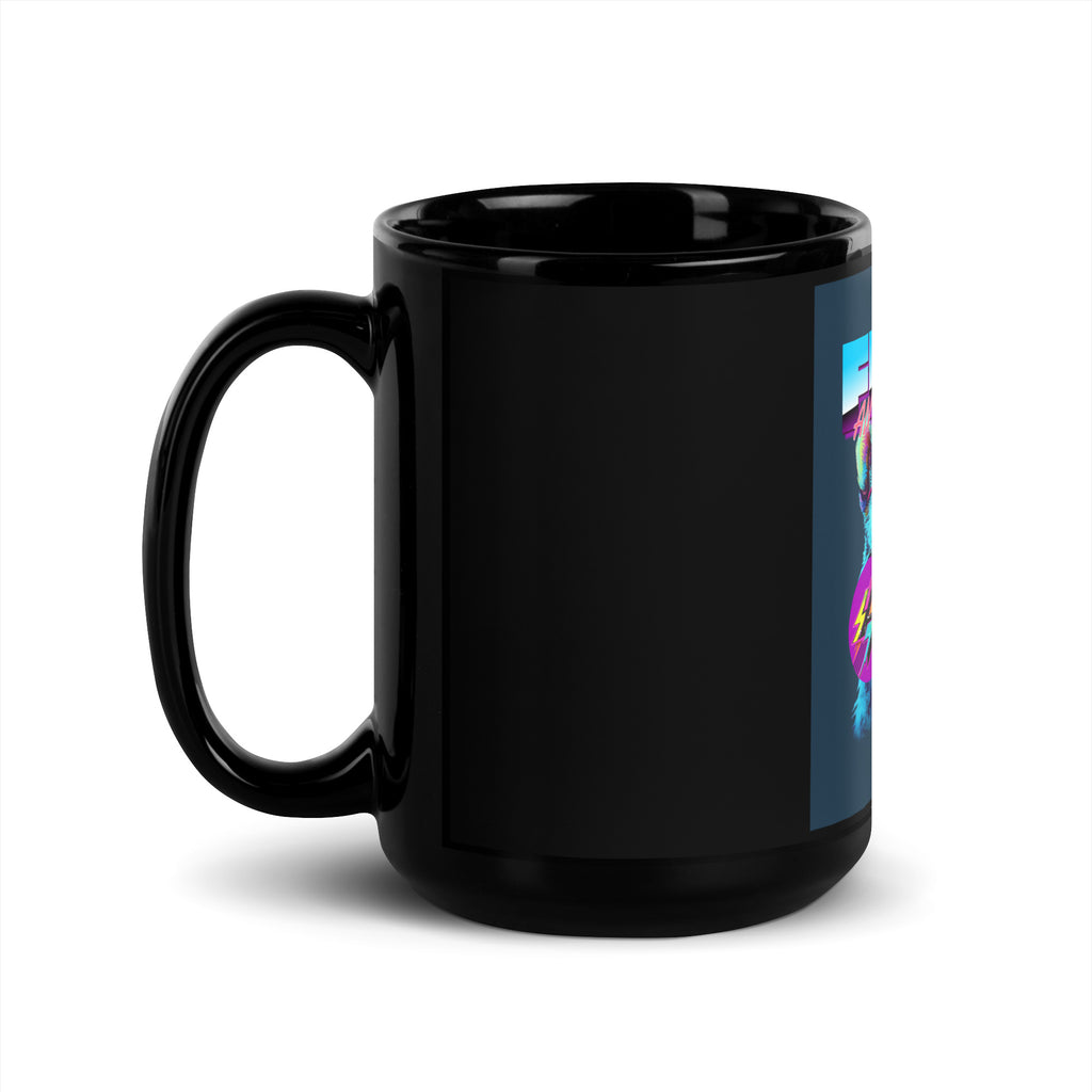 Retro Neon Animal | Fight Antisemitism | Black Glossy Mug