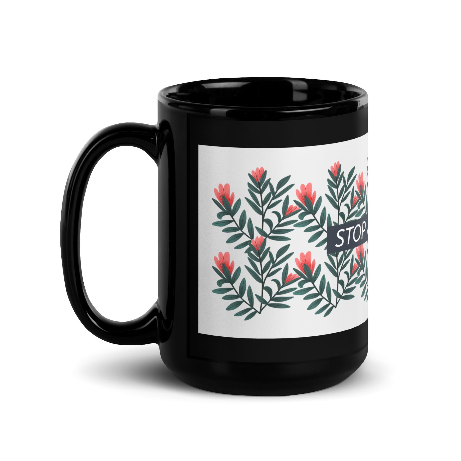 Flower Anthem | Antisemitism | Black Glossy Mug