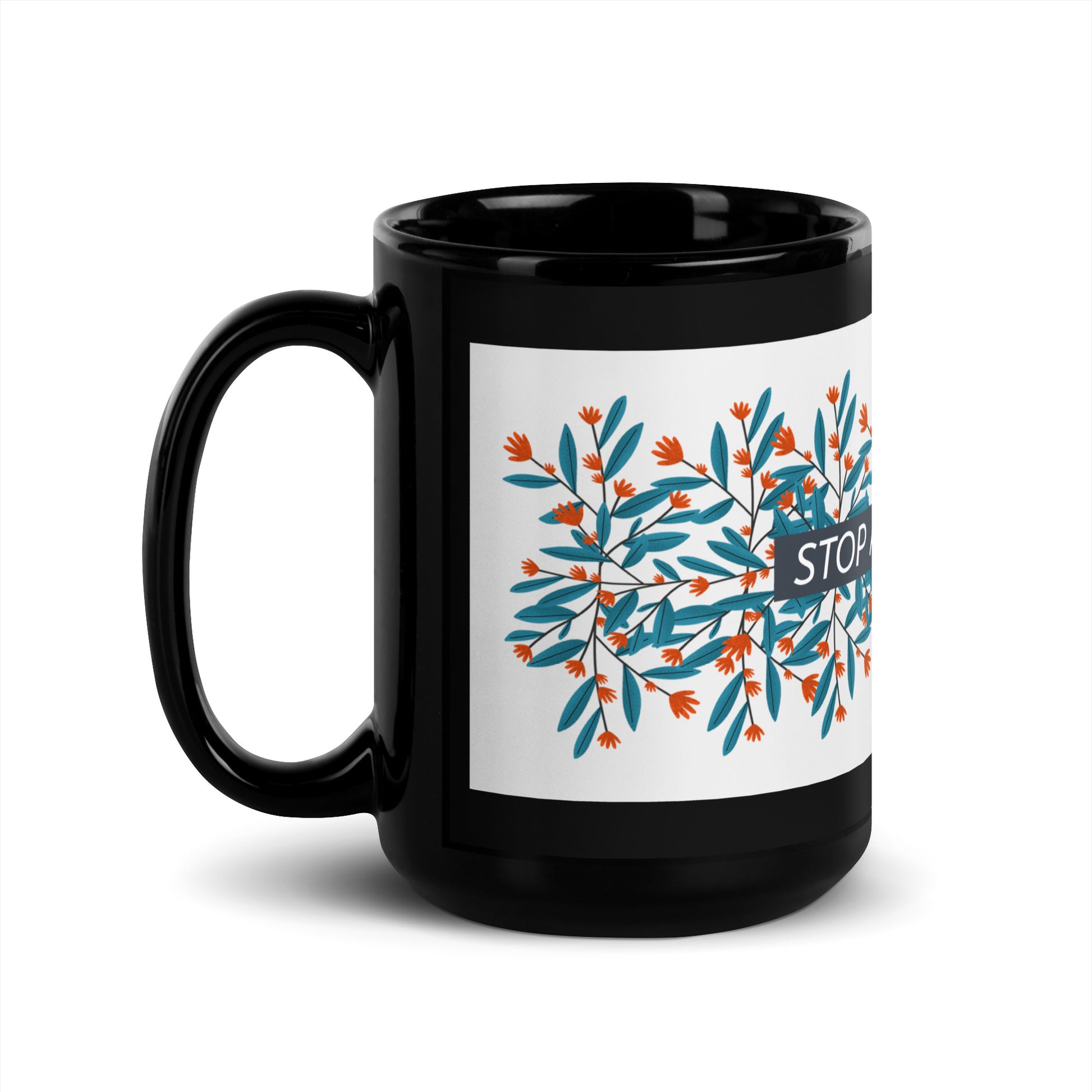 Flower Anthem | Antisemitism | Black Glossy Mug