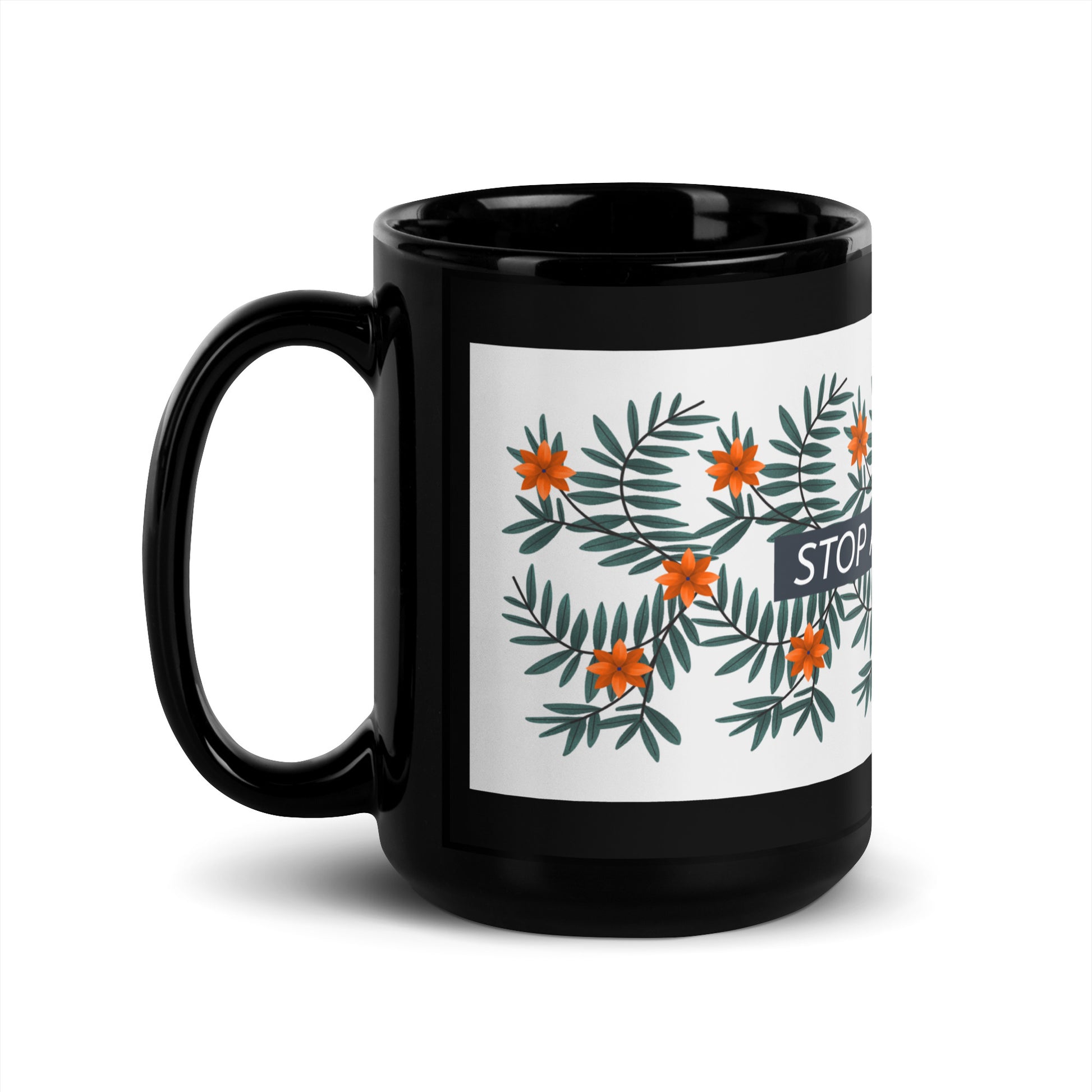 Flower Anthem | Antisemitism | Black Glossy Mug