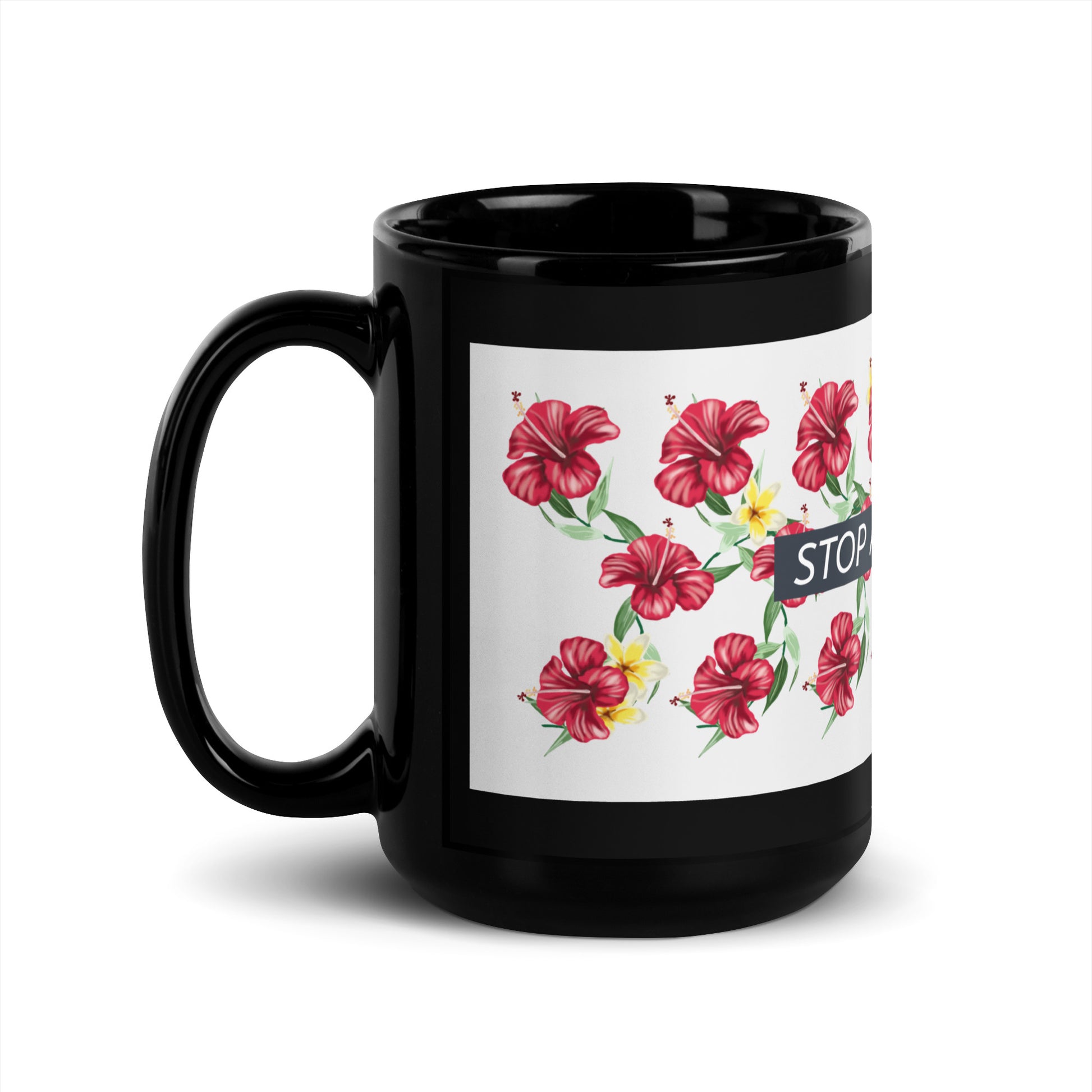 Flower Anthem | Antisemitism | Black Glossy Mug