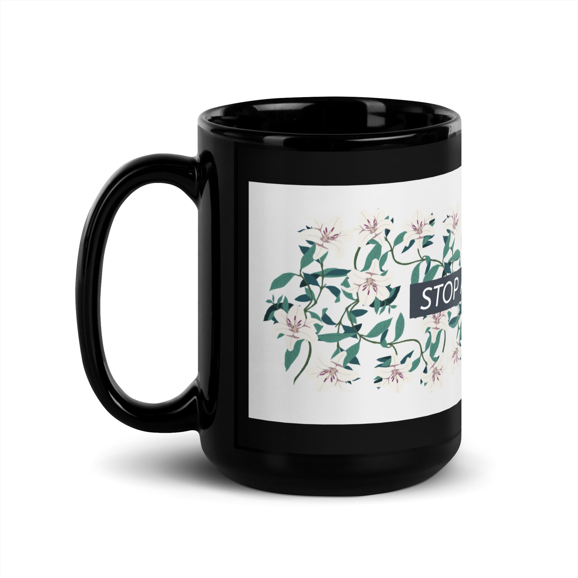 Flower Anthem | Antisemitism | Black Glossy Mug