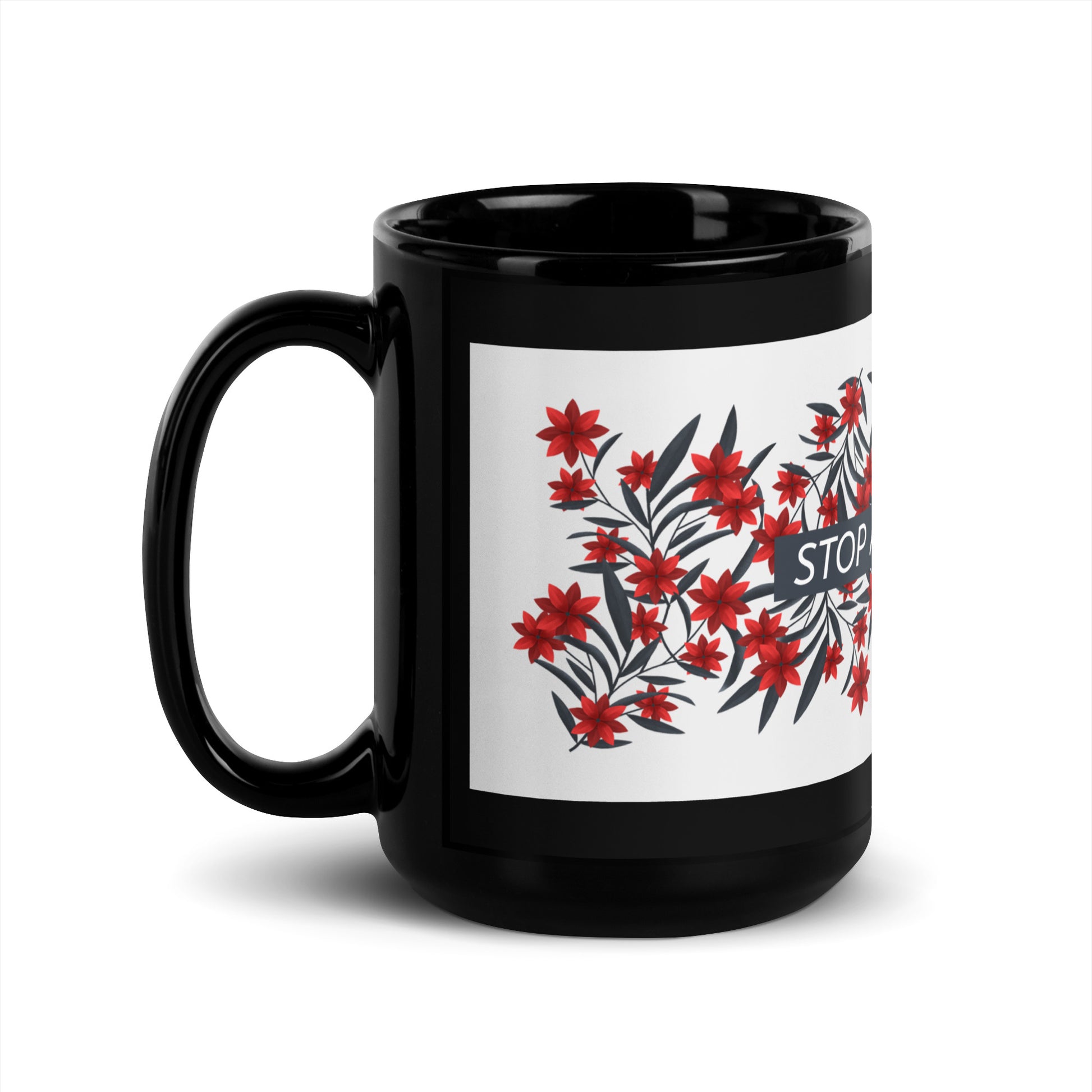 Flower Anthem | Antisemitism | Black Glossy Mug