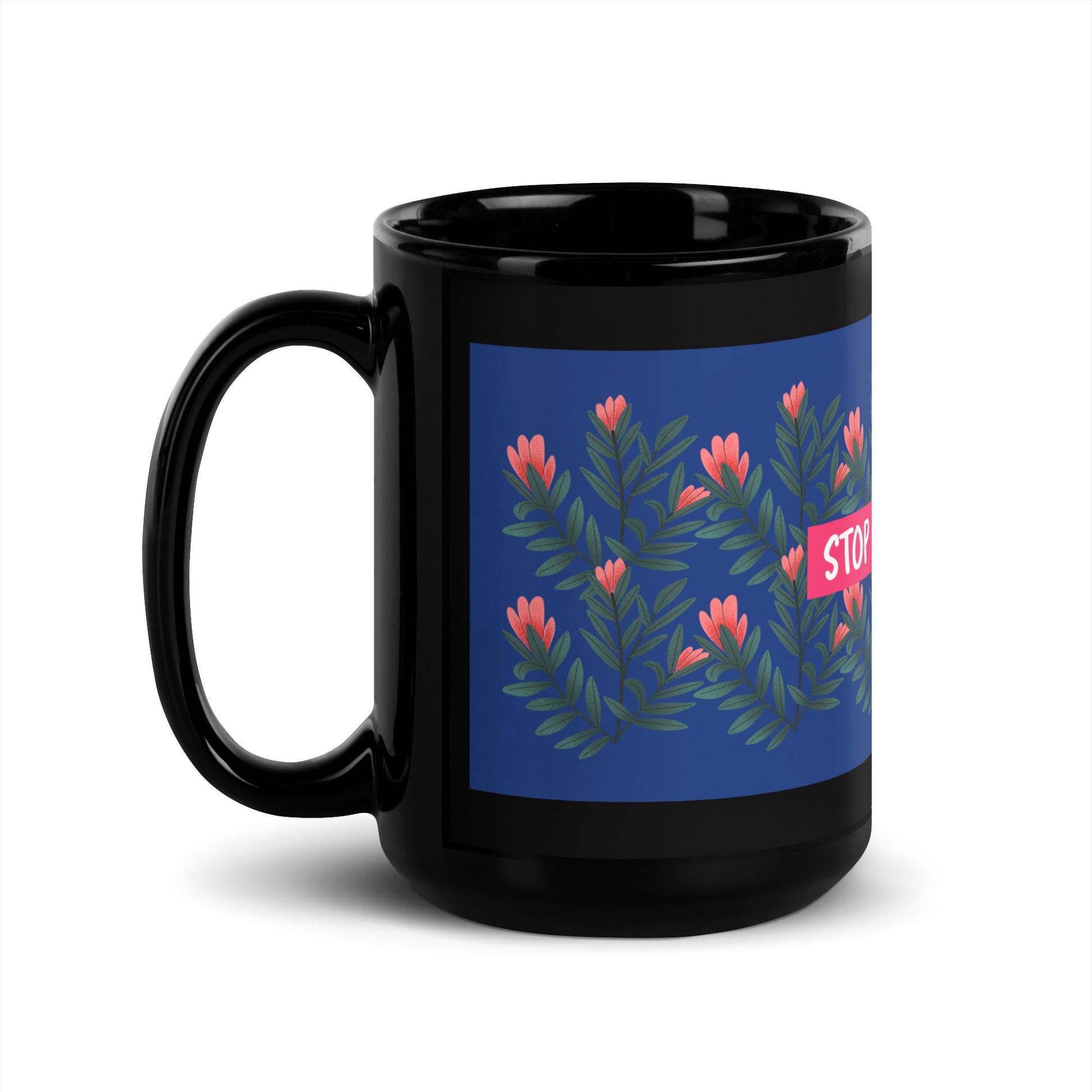 Flower Anthem | Antisemitism | Black Glossy Mug