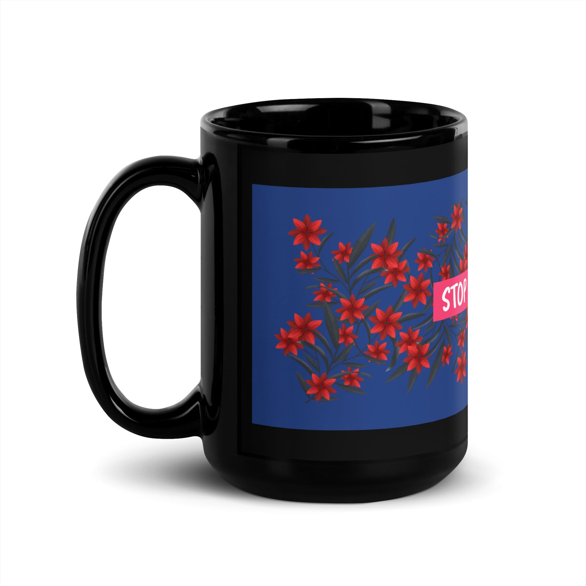 Flower Anthem | Antisemitism | Black Glossy Mug