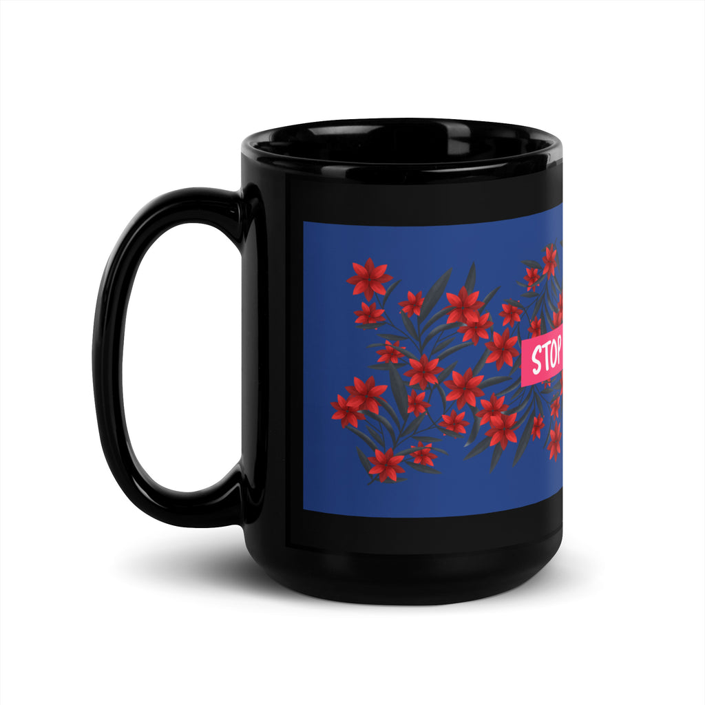 Flower Anthem | Antisemitism | Black Glossy Mug