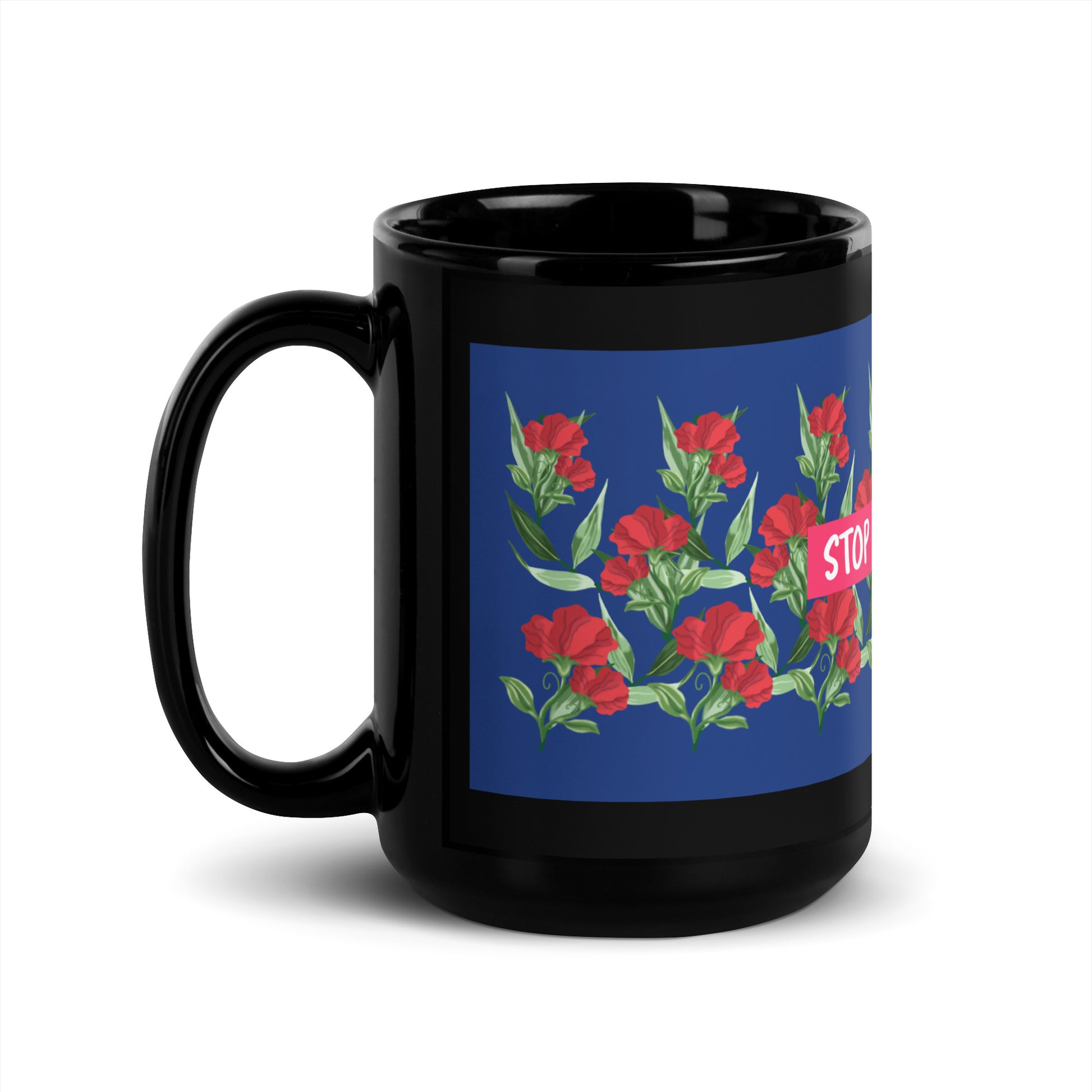 Flower Anthem | Antisemitism | Black Glossy Mug