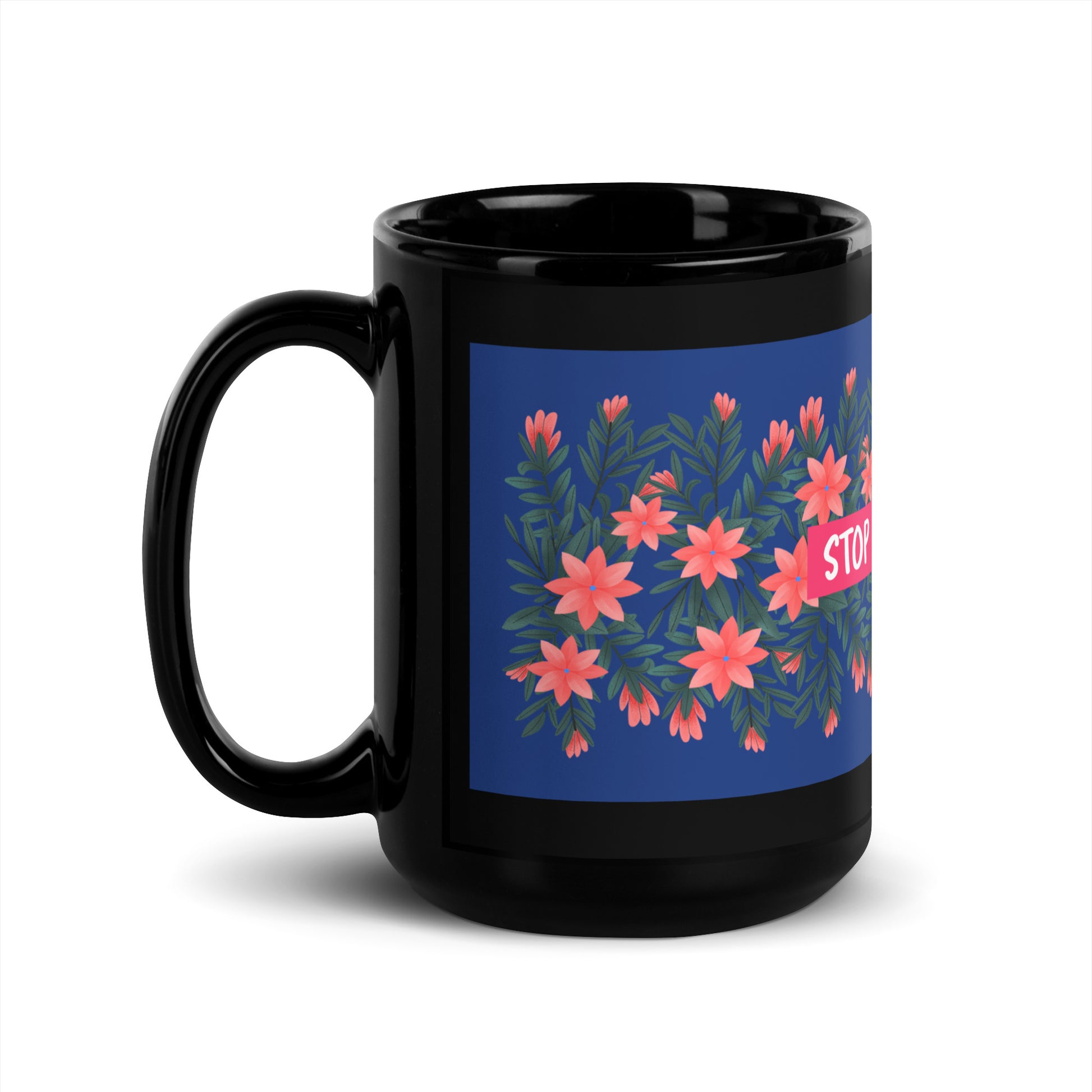 Flower Anthem | Antisemitism | Black Glossy Mug