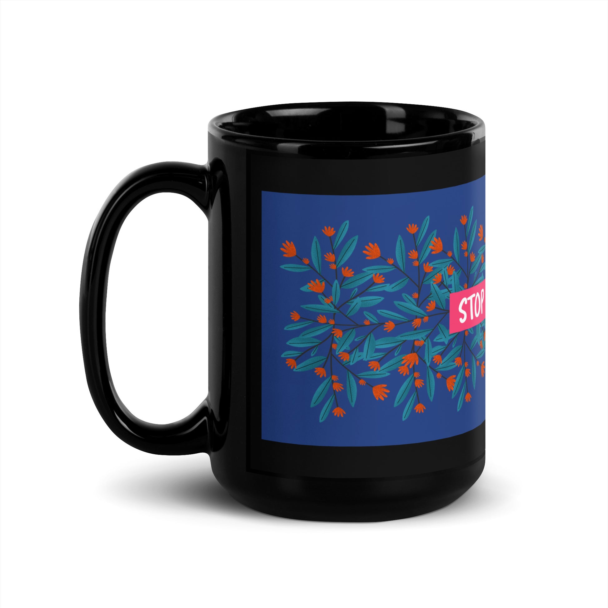 Flower Anthem | Antisemitism | Black Glossy Mug
