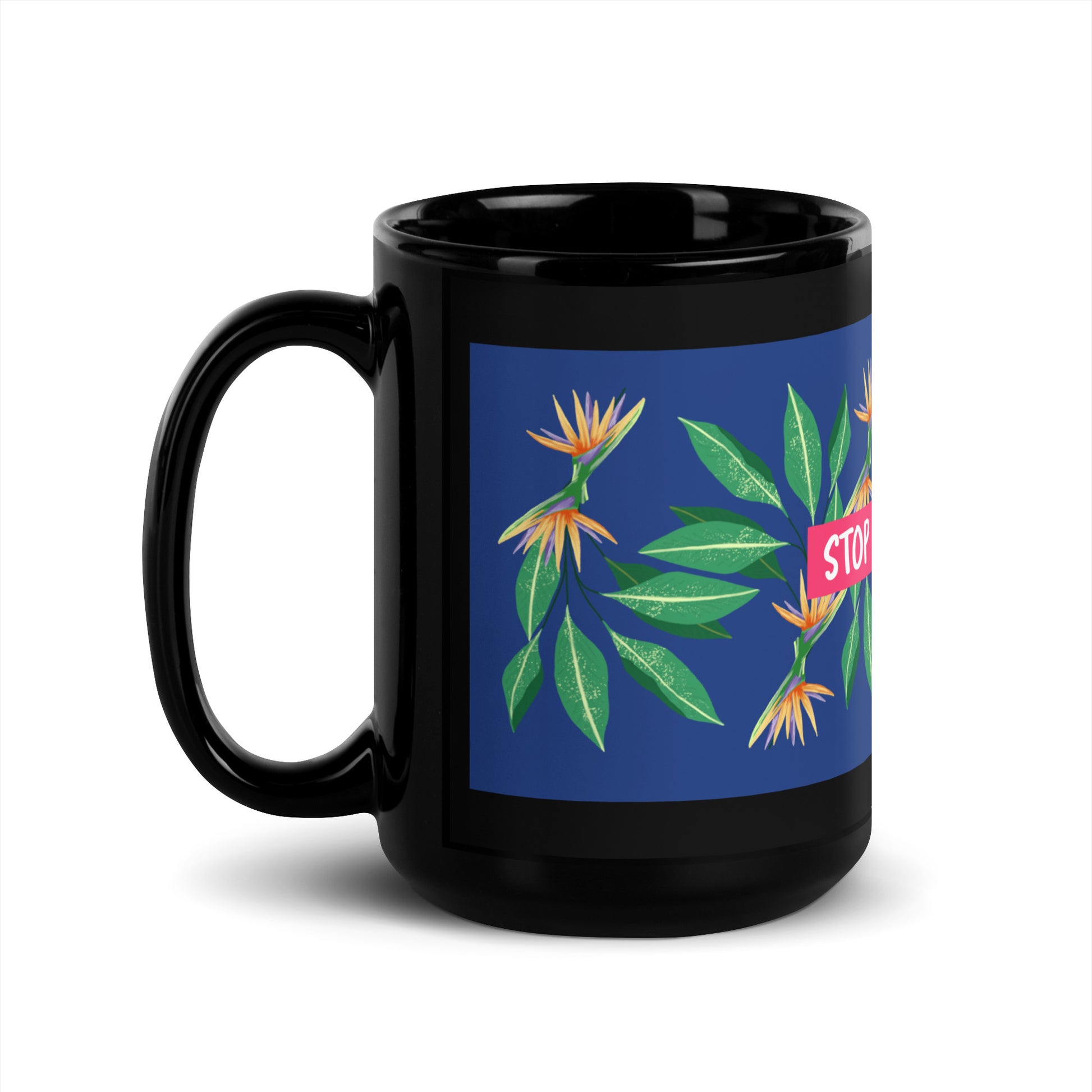 Flower Anthem | Antisemitism | Black Glossy Mug