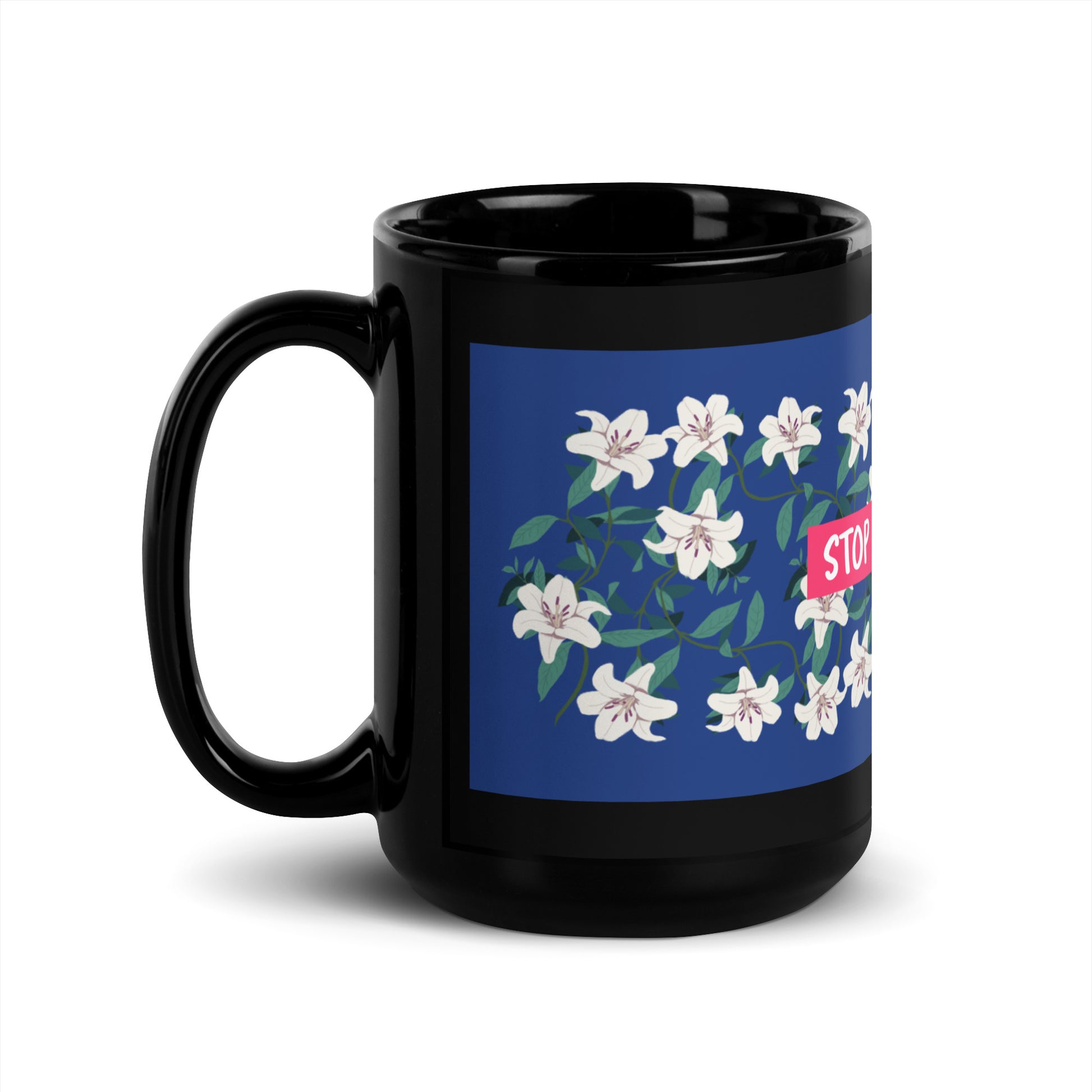 Flower Anthem | Antisemitism | Black Glossy Mug