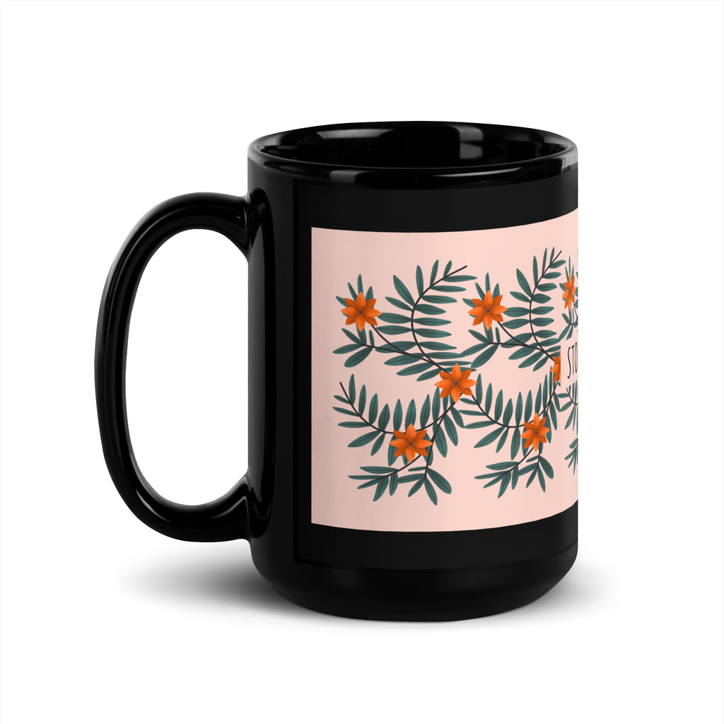 Flower Anthem | Antisemitism | Black Glossy Mug