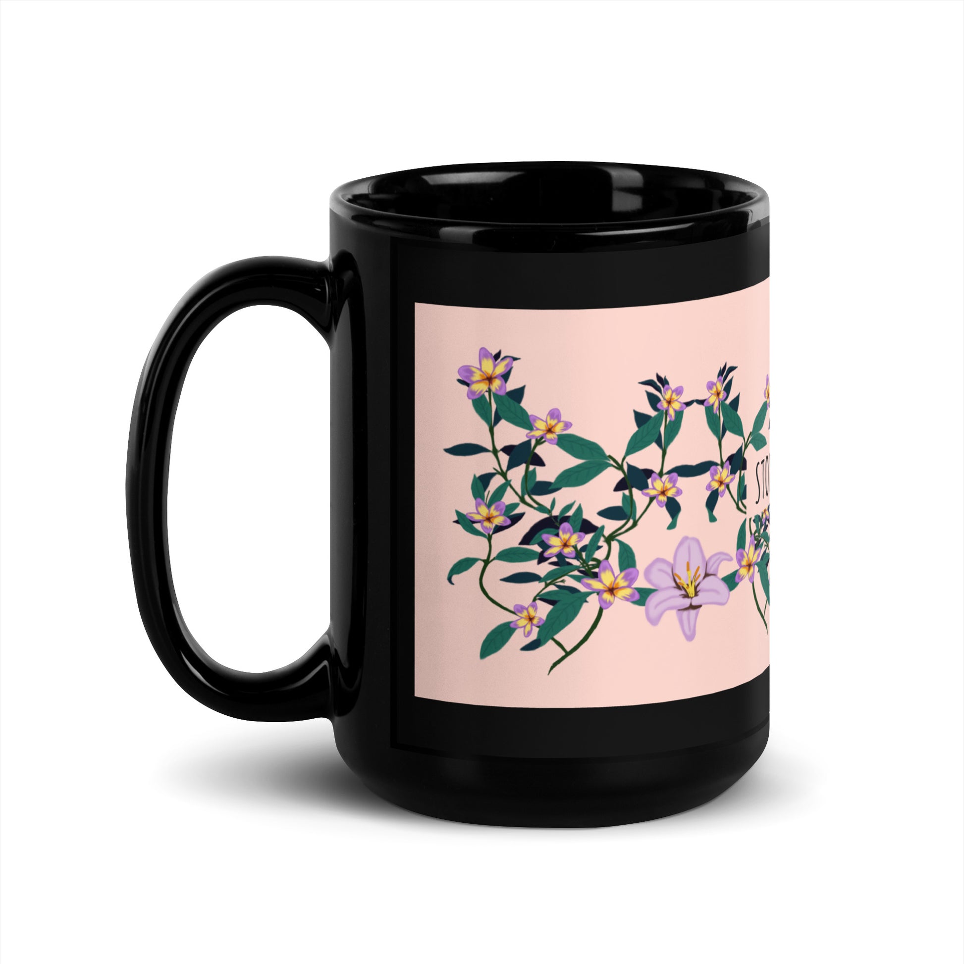 Flower Anthem | Antisemitism | Black Glossy Mug